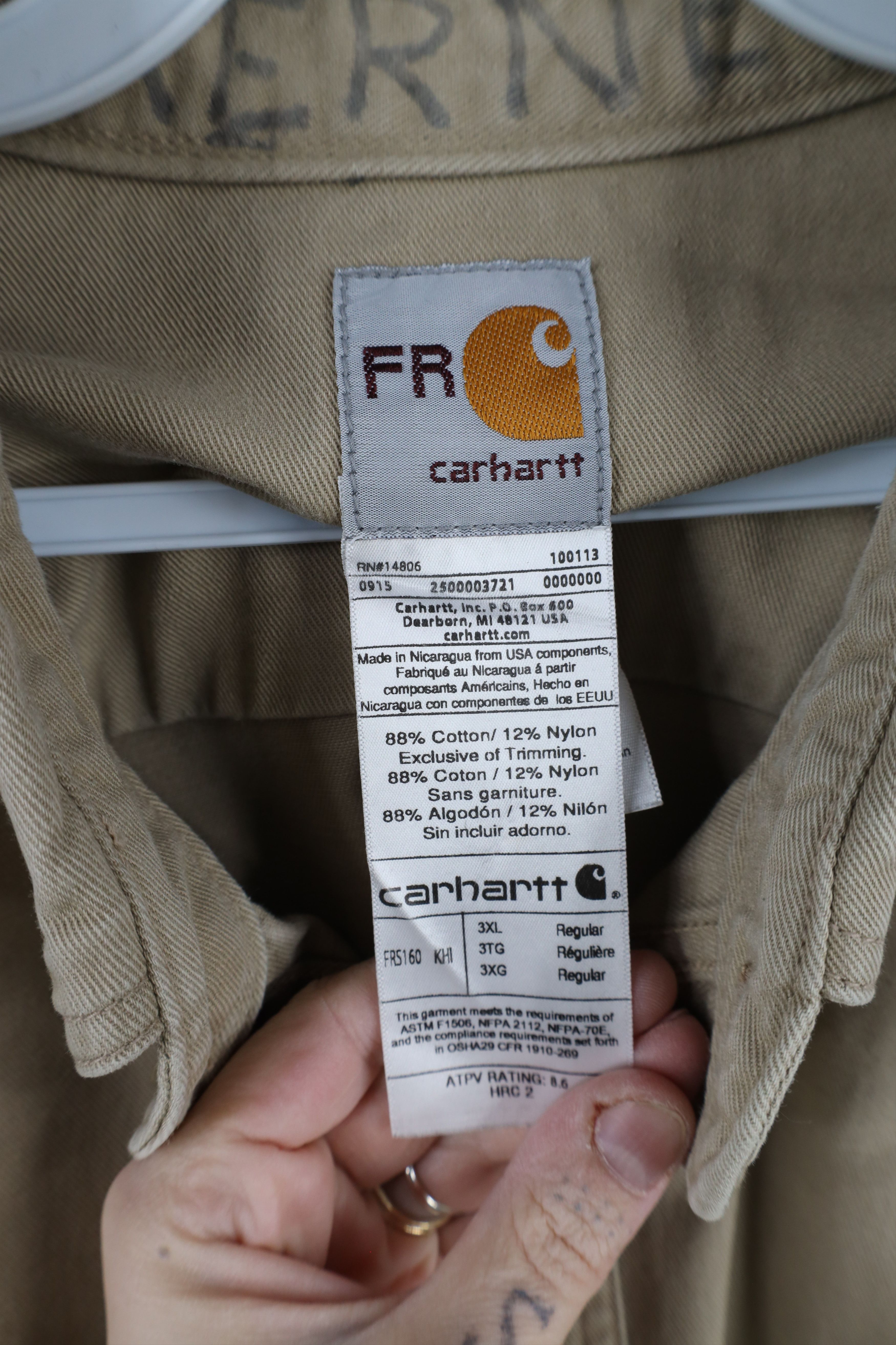 Carhartt × Vintage Vintage Carhartt FR Fire Flame Resistant Button Down Shirt Size US XXL / EU 58 / 5 - 9 Thumbnail