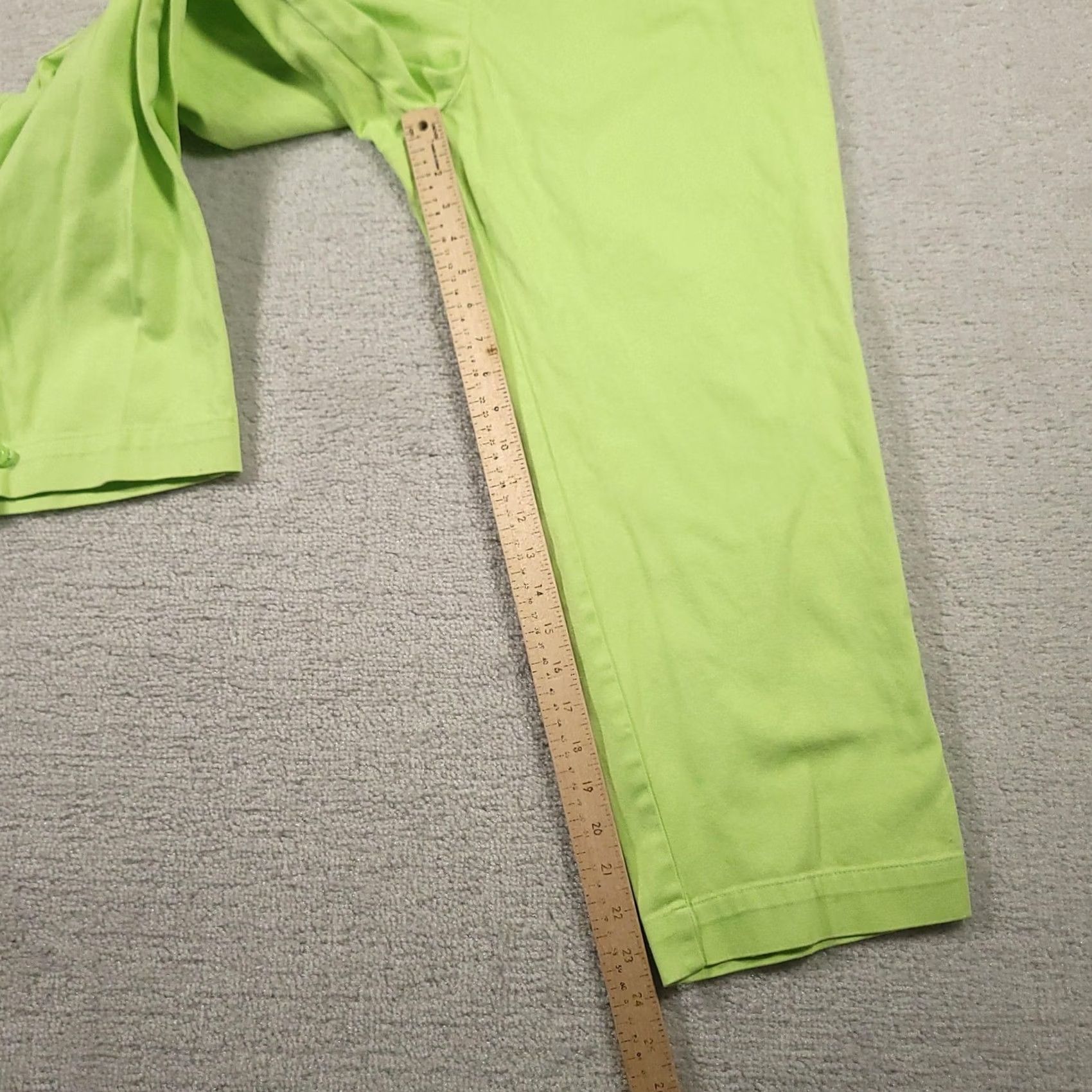 Vintage Duck Head Pants Womens 12 Green Stretch Casual Ankle Cropped Button Detail Pockets Size 34" / US 12 / IT 48 - 3 Thumbnail