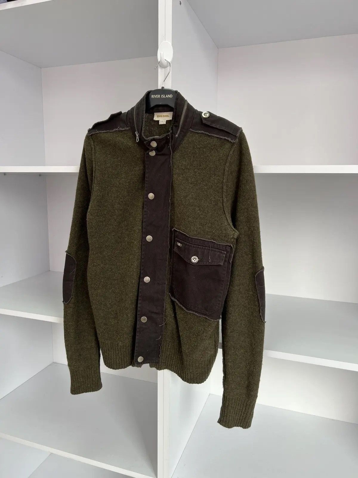 Diesel × Vintage Vintage Diesel Style Multi Pocket Zip Up Avantgarde Sweater Size US L / EU 52-54 / 3 - 3 Thumbnail