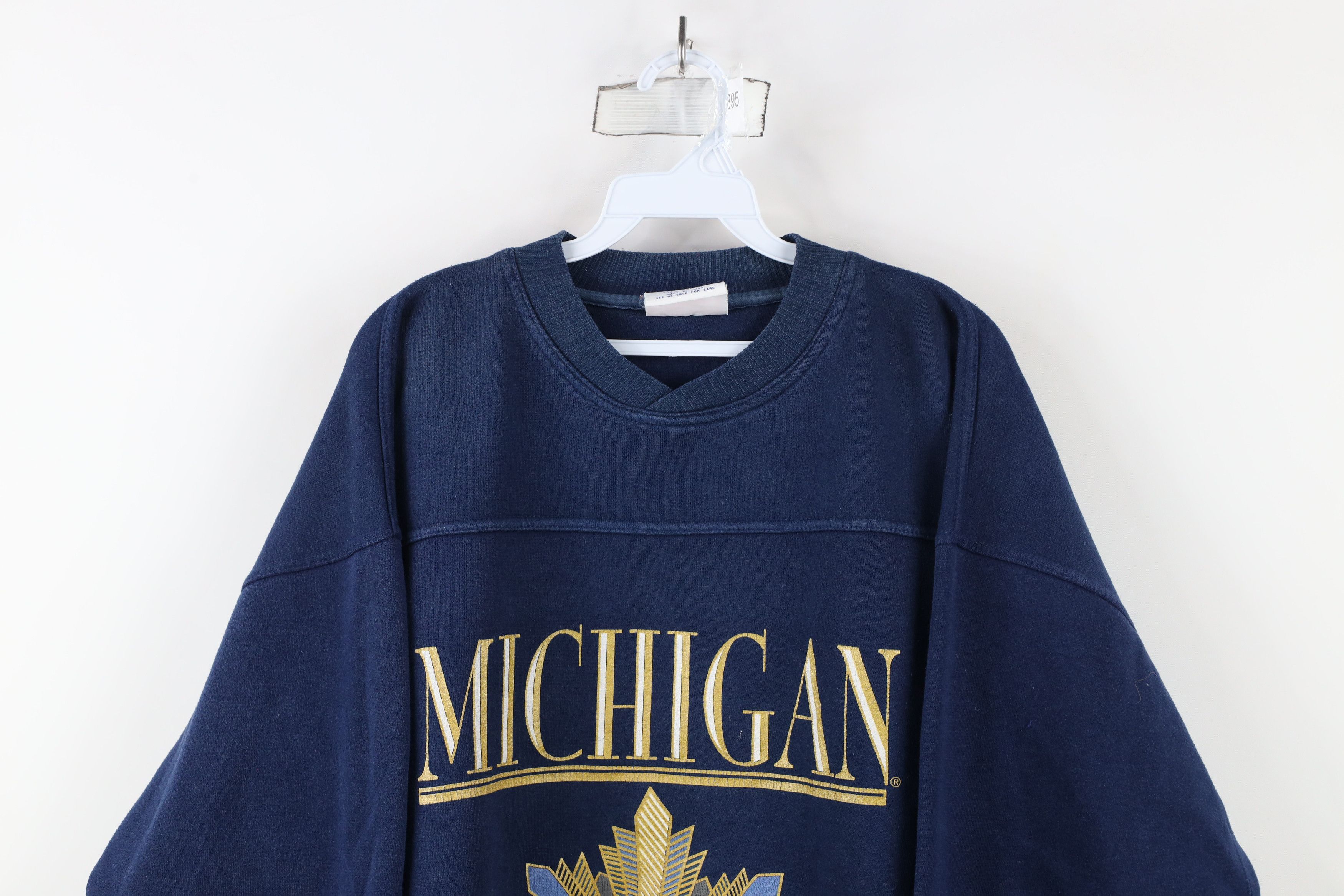 Vintage Vintage 90s Spell University of Michigan Heavy Sweatshirt Size US L / EU 52-54 / 3 - 2 Thumbnail
