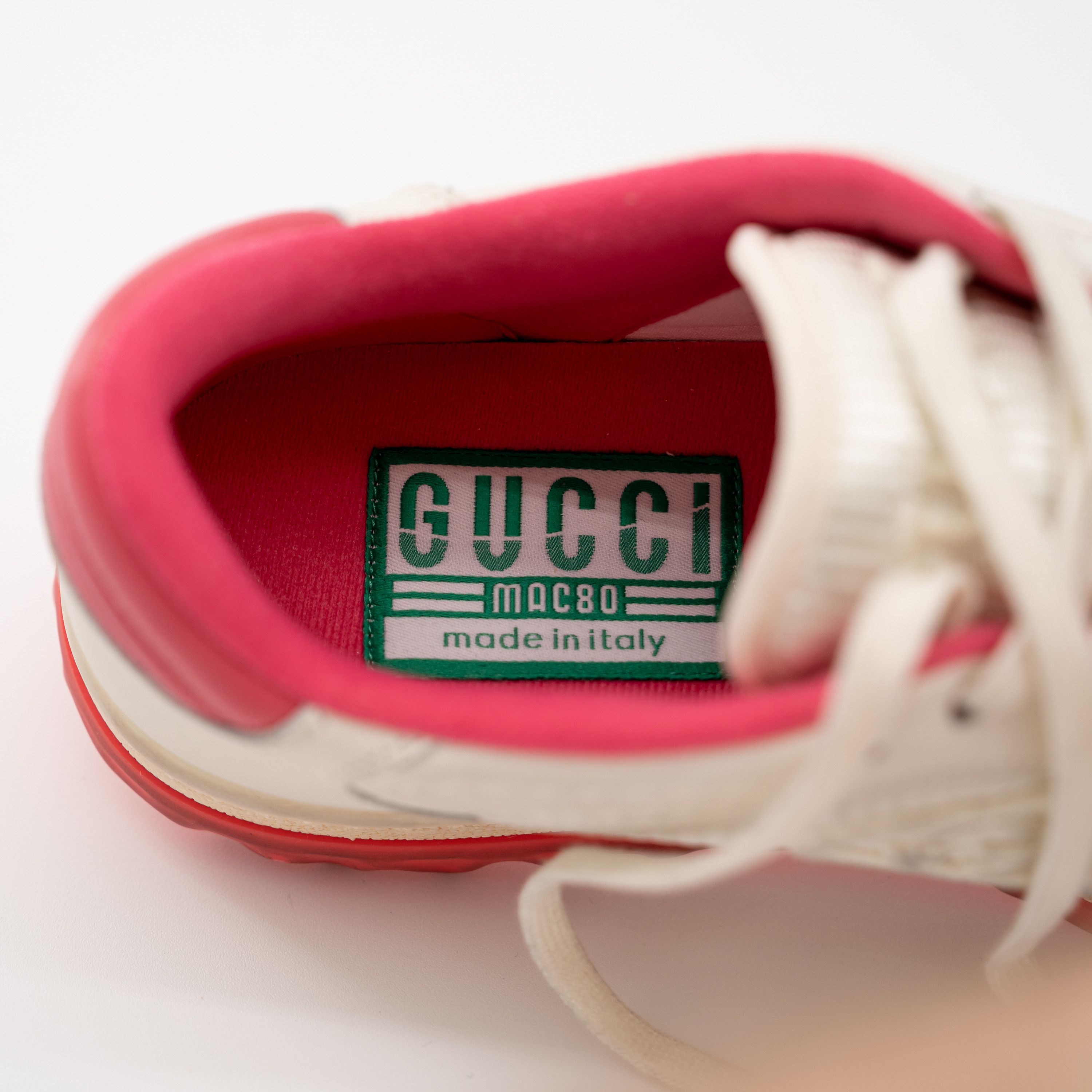 Gucci 41G - Gucci Mac 80 Pink White Sneakers Leather Size US 11 / IT 41 - 8 Thumbnail