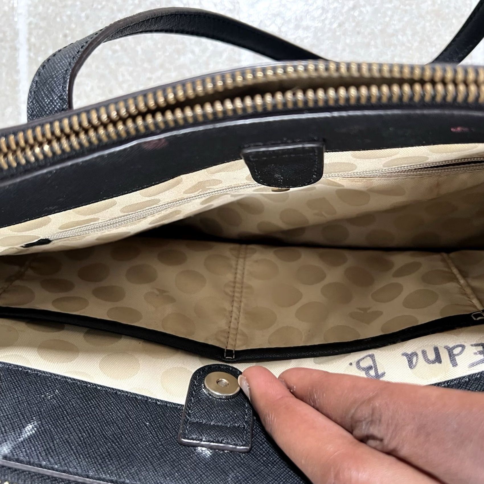 Vintage kate spade new york Cedar Street Elissa Leather Shoulder Bag Tote Purse Black Women Leather Shoulder Bag Women Kalcedar? Size ONE SIZE - 4 Thumbnail