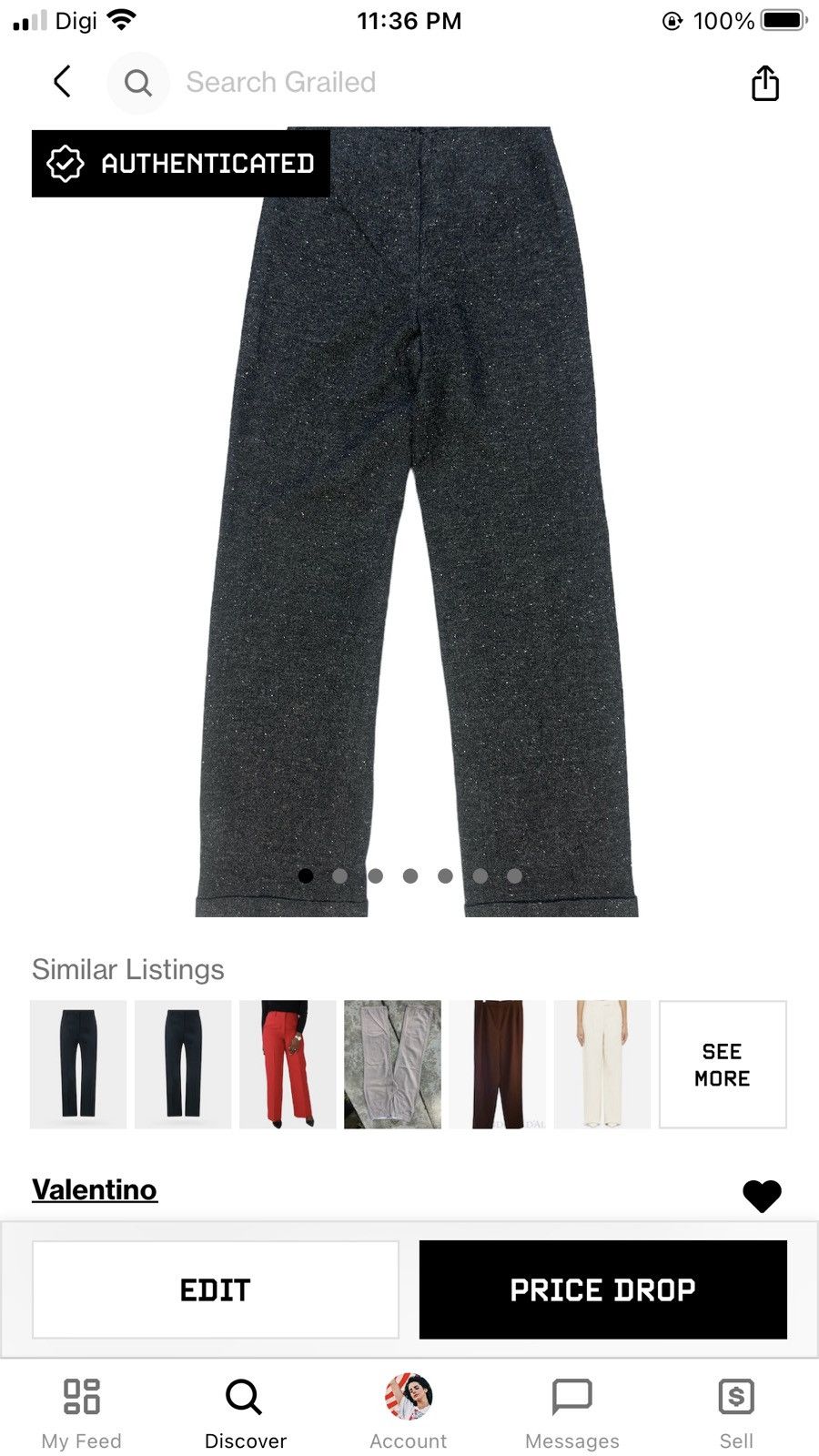 Valentino VAL BY VALENTINO WOOL TROUSERS / CASUAL PANT #7921-190 Size 26" / US 2 / IT 38 - 8 Thumbnail