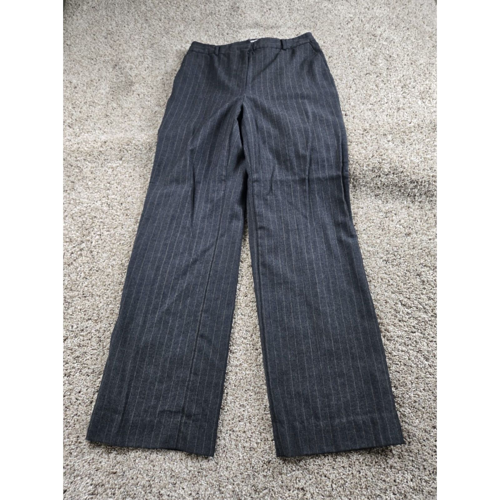 Brooks Brothers Brooks Brothers Dress Pants Womens 8 Gray Striped Wool Straight Leg Lined Size 30" / US 8 / IT 44 - 2 Thumbnail