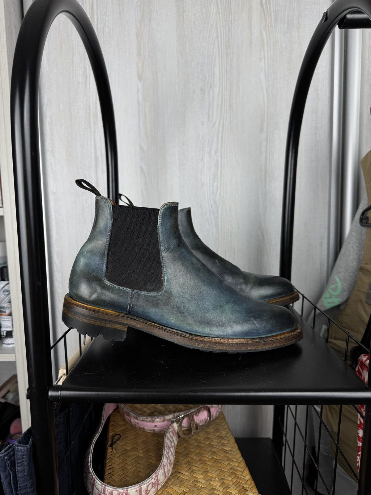 Handmade Italian bespoke Handmade Calfskin Vibram sole Chelsea boots Size US 7.5 / EU 40-41 - 2 Thumbnail