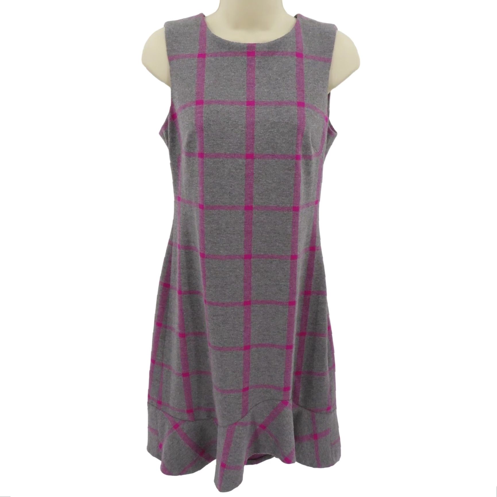 Tommy Hilfiger Tommy Hilfiger Dress Women Size 4 Sleeveless Plaid Gray Purple Knee Length Sheath Size S / US 4 / IT 40 - 2 Thumbnail