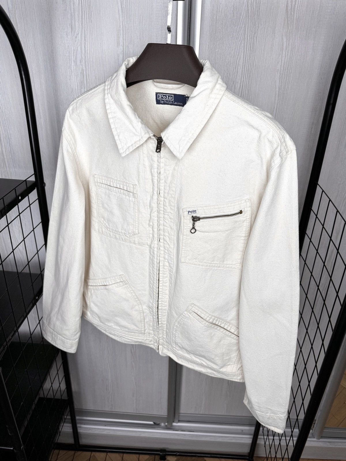 Polo Ralph Lauren Polo Ralph Lauren beige vintage 00’s denim zip up jacket L Size US L / EU 52-54 / 3 - 6 Thumbnail