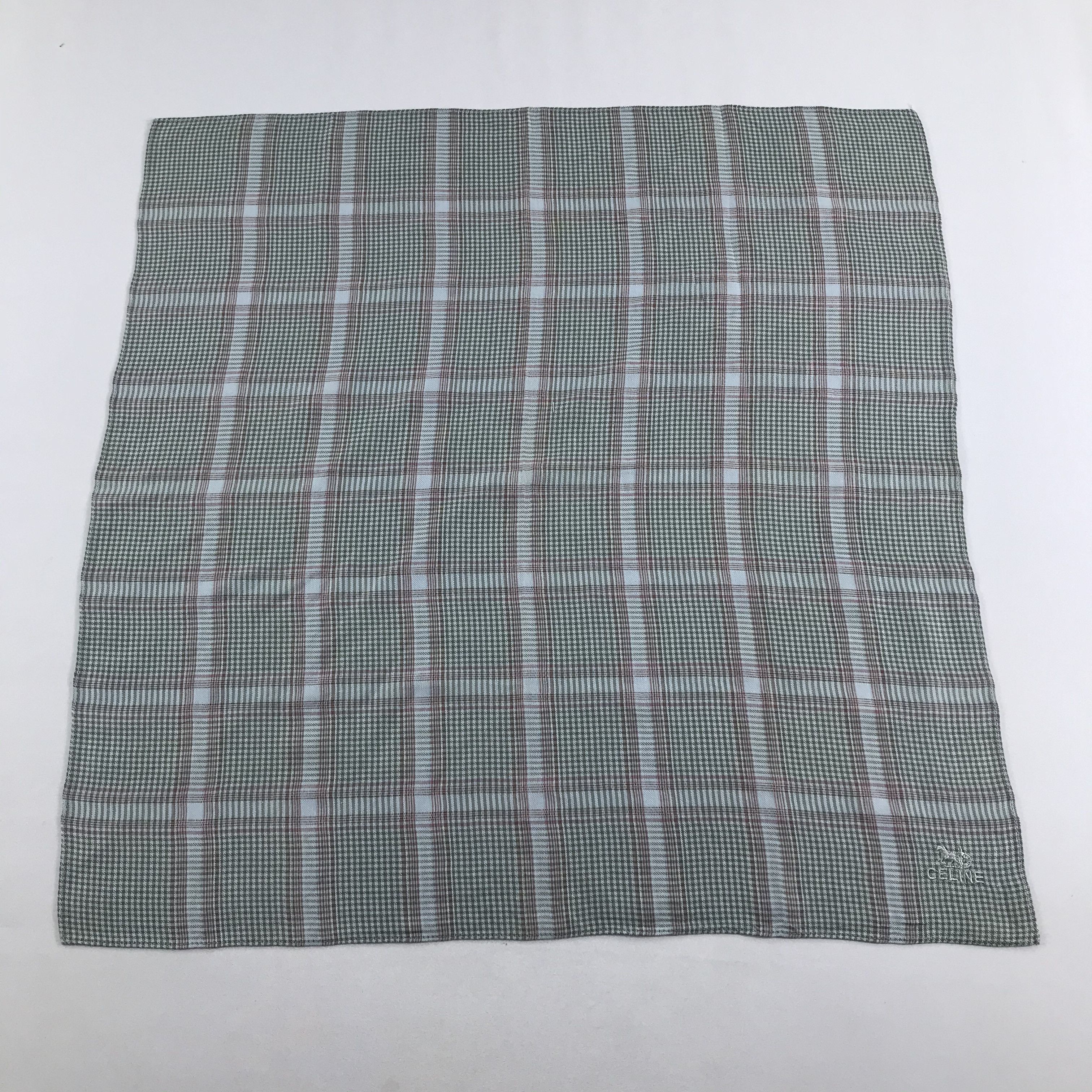 Celine Celine Checkered Handkerchief Bandana Neckerchief H710 Size ONE SIZE - 2 Thumbnail