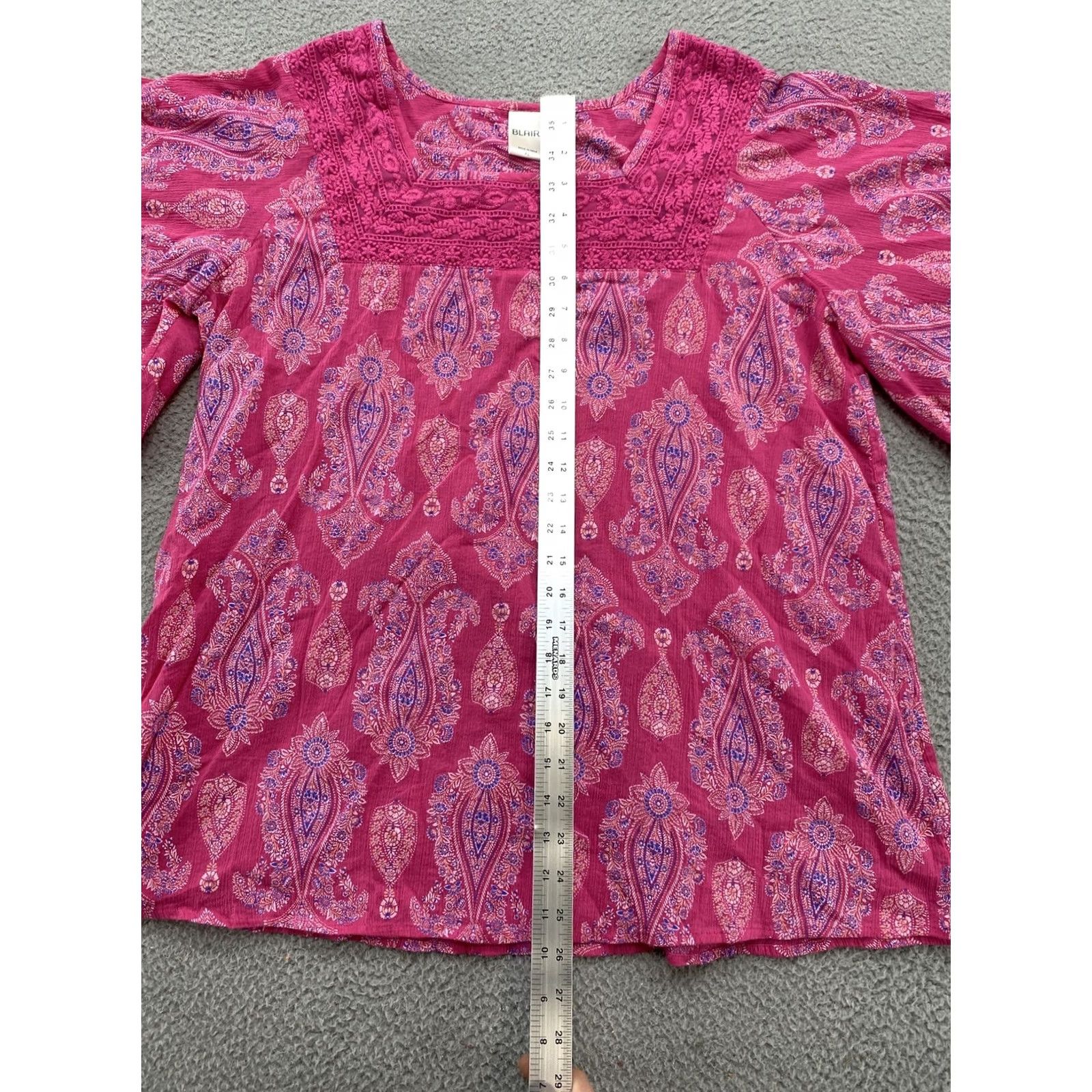 Blair Blair Womens Pink Paisley Tunic Top - Size XL India Made Size XL / US 12-14 / IT 48-50 - 7 Thumbnail