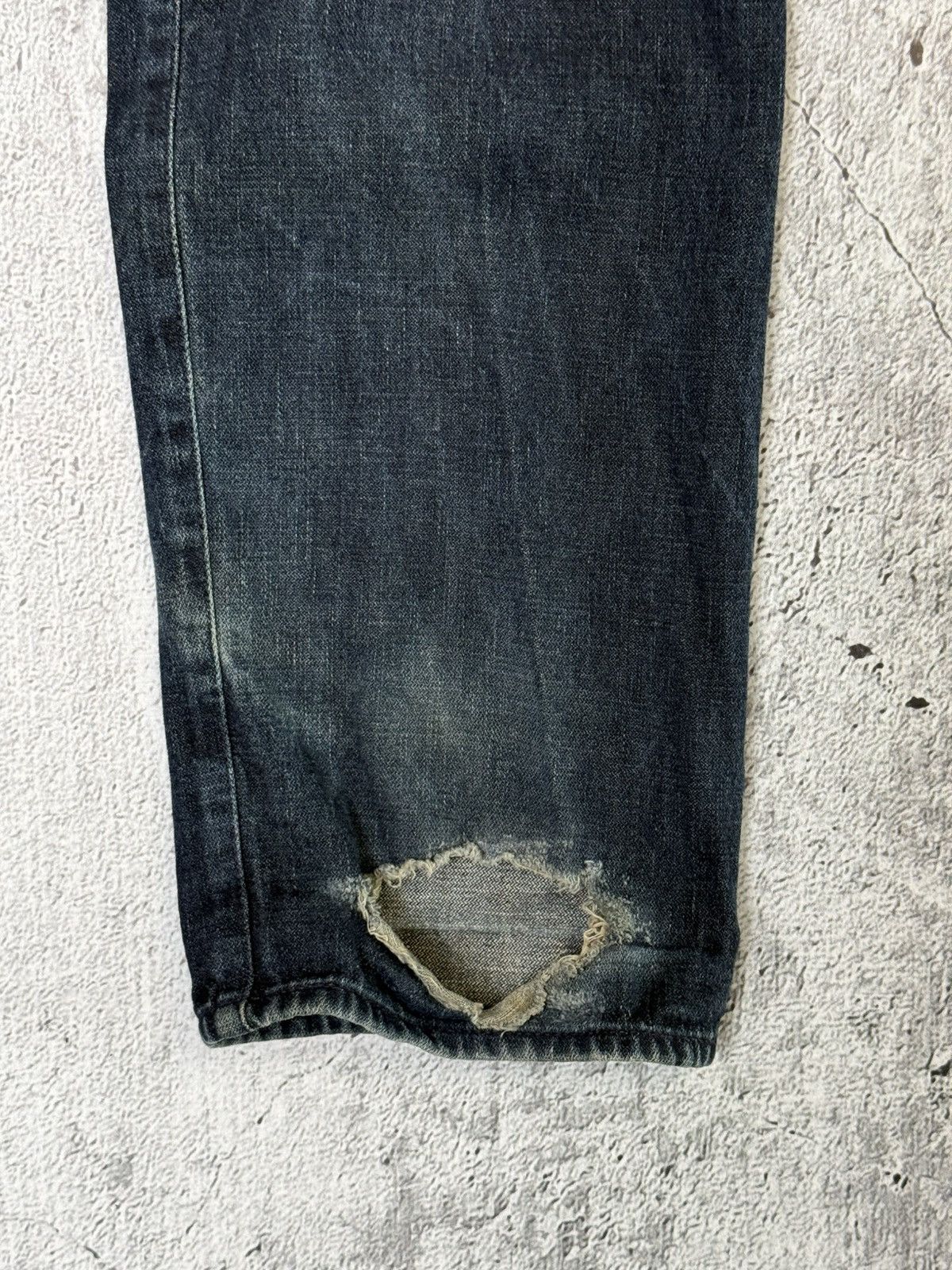 Evisu Vintage Evisu Leather Daicock Cinch Back Logo Denim Pants Size US 32 / EU 48 - 10 Thumbnail
