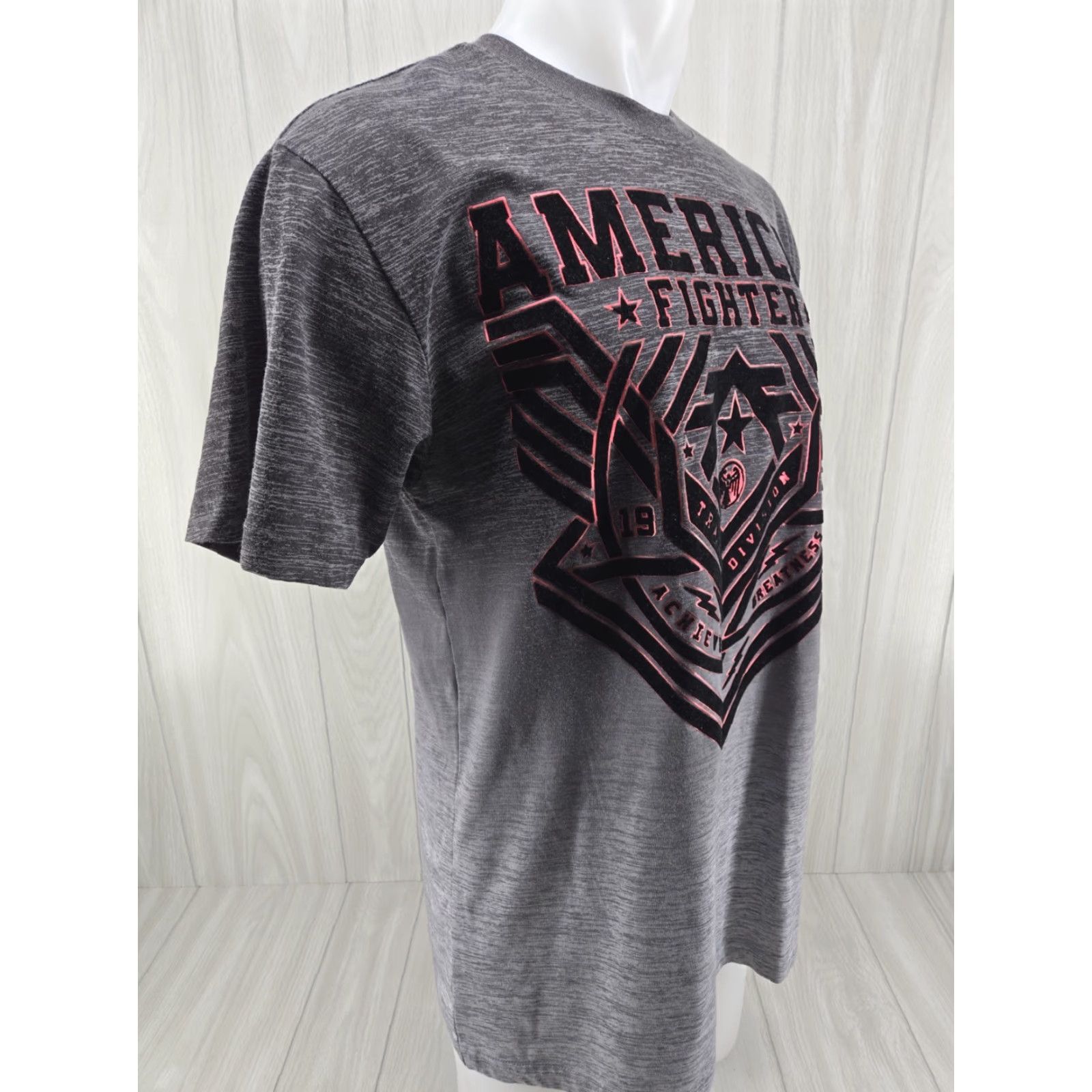 Vintage American Fighter Shirt Mens XL Velvet Graphic Front Back MMA Y2K Street Wear Shirts Size US XL / EU 56 / 4 - 6 Thumbnail