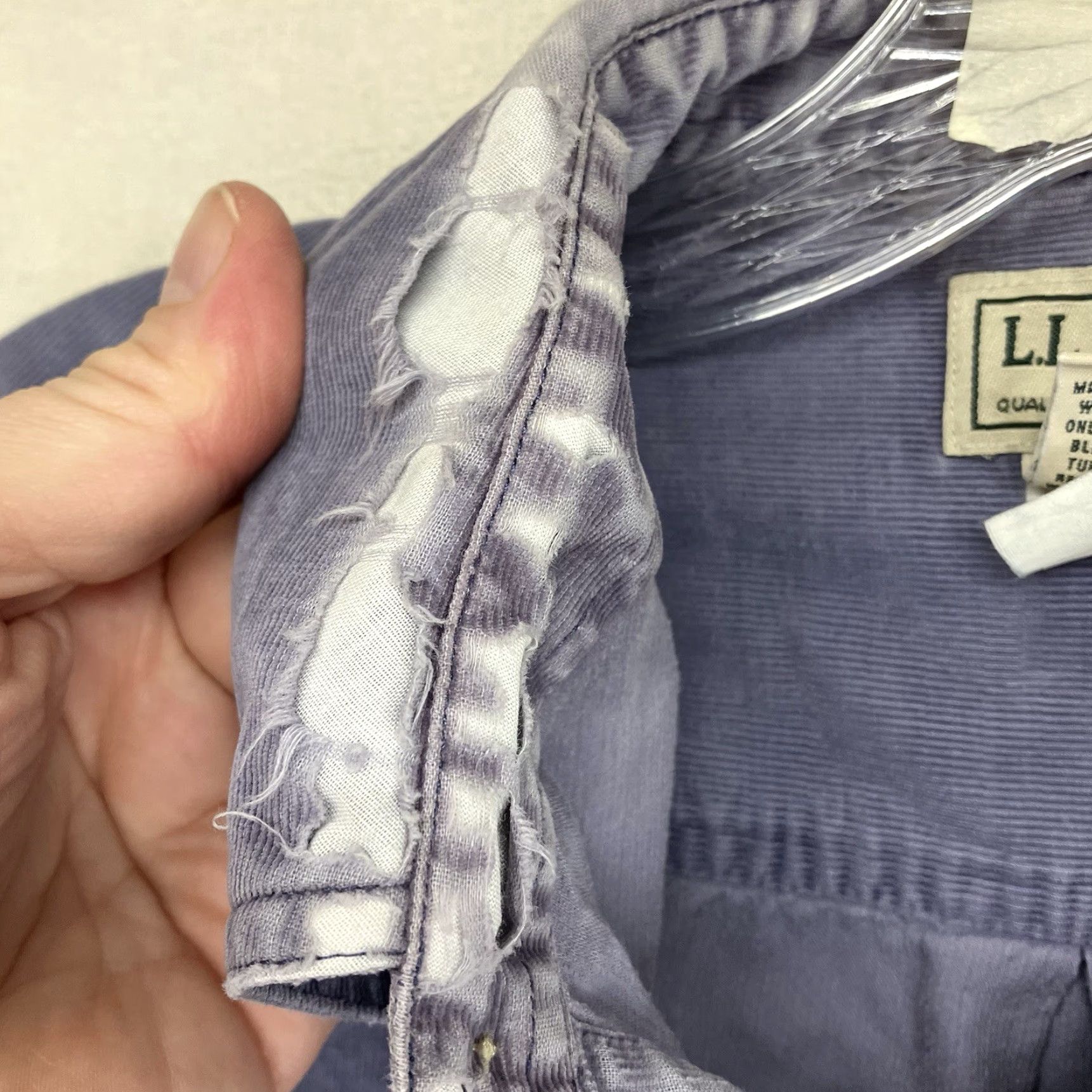 Vintage VINTAGE L.L. Bean Pinwale Corduroy Button-Up Shirt Mens M Periwinkle Cotton Wear Shirt Size US M / EU 48-50 / 2 - 7 Thumbnail