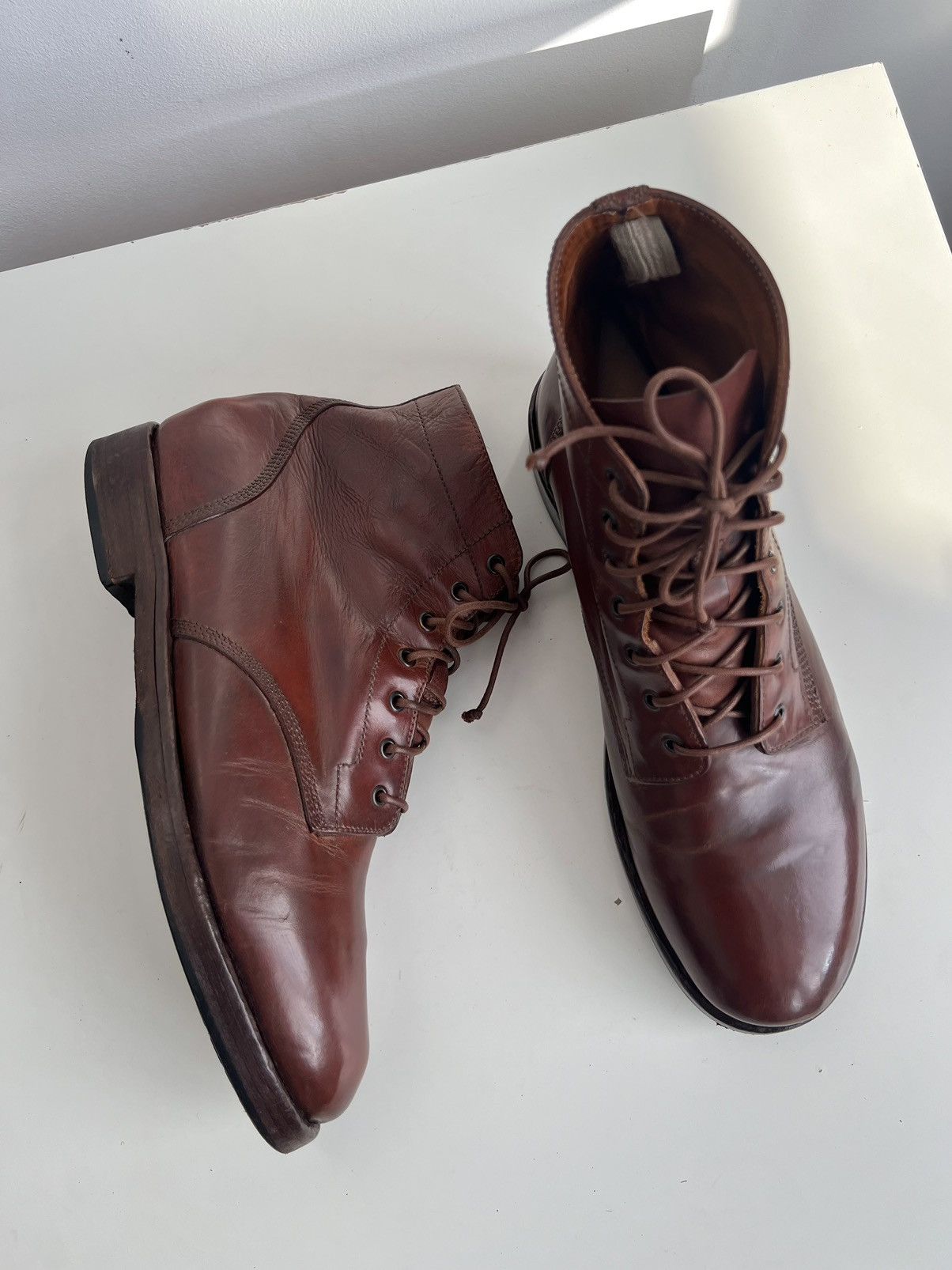 Marsell 🔥Officine Creative Lawry 001 Leather Cognac Boots Size US 11.5 / EU 44-45 - 12 Thumbnail