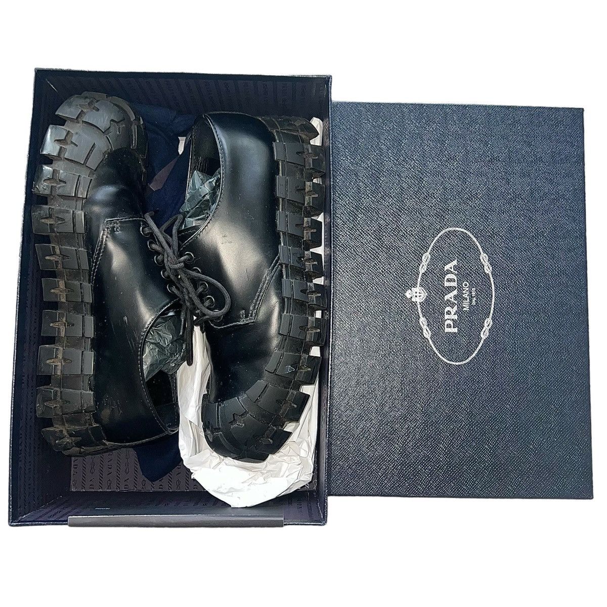 Prada PRADA 2019AW MONOLITH CHUNKY DERBY LOFA SHOES Size US 9 / EU 42 - 1 Thumbnail