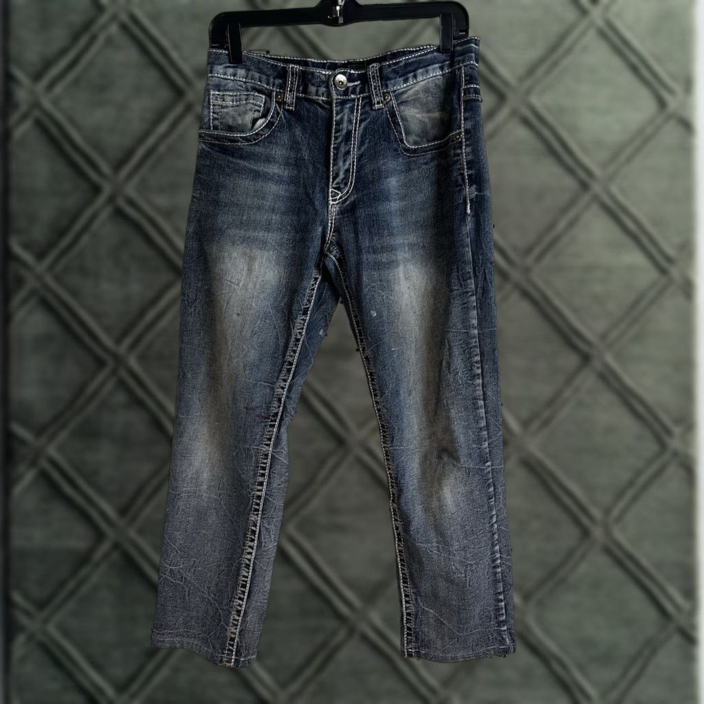 Denime True Luck Jeans Mens 32x28 Stretch Denim Straight Fit Size Thick Stitch Size US 32 / EU 48 - 1 Thumbnail