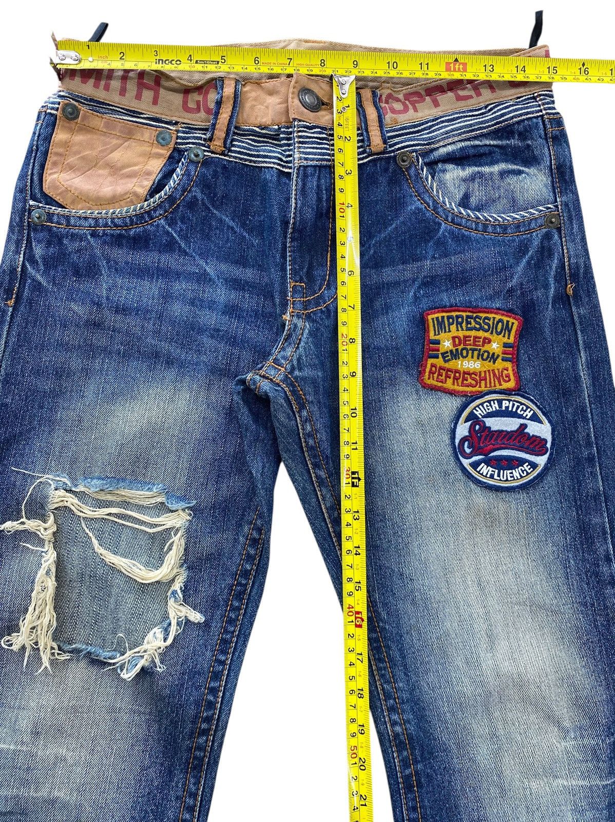 Japanese Brand Japanese Brand Light Wash Patches Style Straight Leg Jeans Size US 30 / EU 46 - 6 Thumbnail