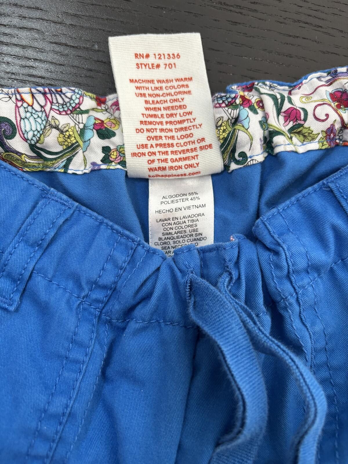 Other Landau Kathy Peterson Scrub Set Top Blue Floral S/M Med Size 30" / US 8 / IT 44 - 12 Thumbnail