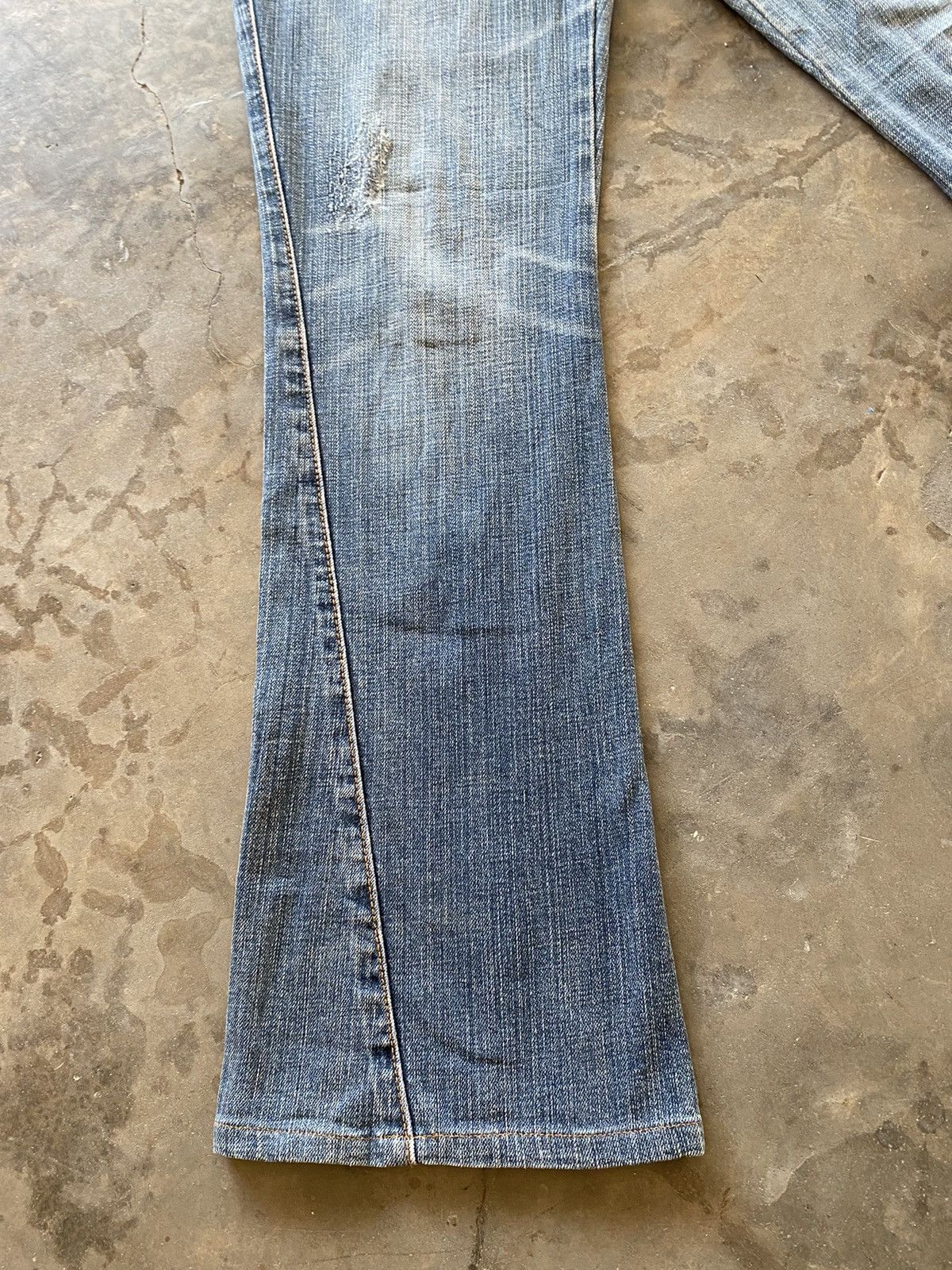 Hysteric Glamour × Japanese Brand Flare Jeans Rush Hour Wash Blue Distressed Size US 31 - 11 Thumbnail
