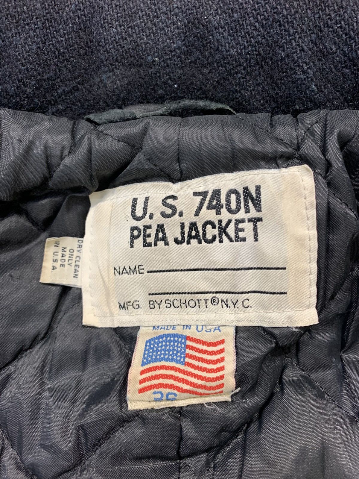 Schott Vintage Schott Nyc US Army 740N Pea Jacket Padded Inner Size US S / EU 44-46 / 1 - 7 Thumbnail