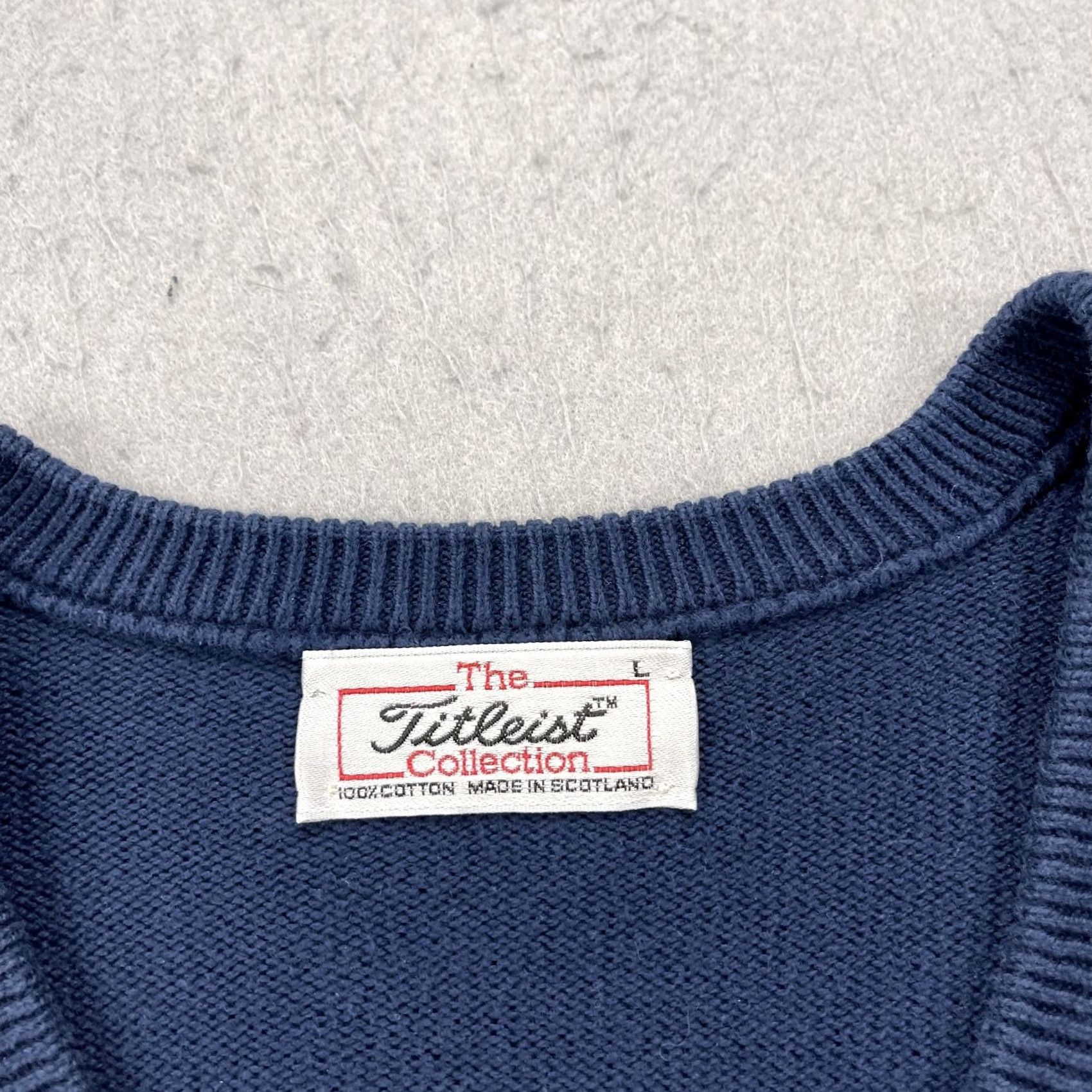 Titleist VINTAGE Titleist Golf Sweater Mens Large Blue Textured V Neck Knit Wynstone 90s Size US L / EU 52-54 / 3 - 5 Thumbnail