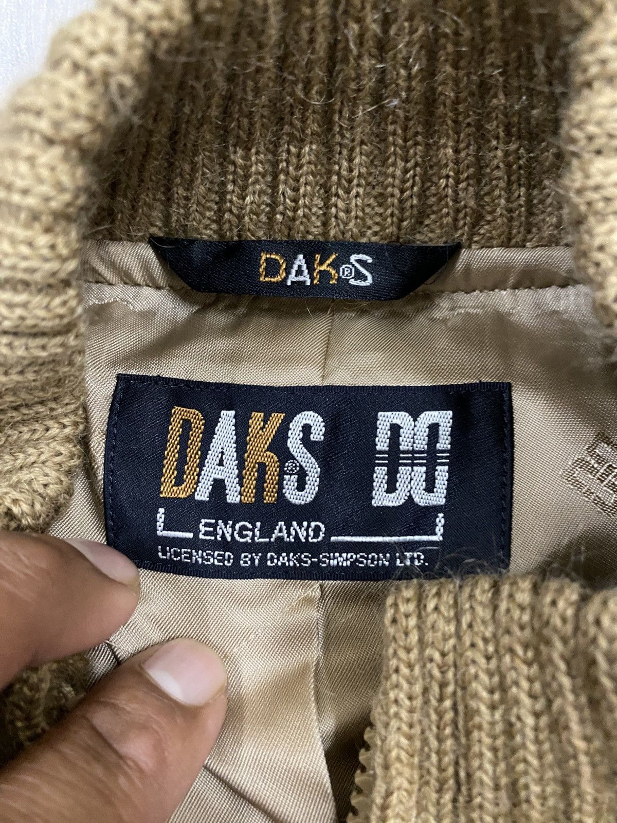 DAKS Vintage DAKS England Knit Bomber Jacket Plaid Panel Size US S / EU 44-46 / 1 - 12 Thumbnail