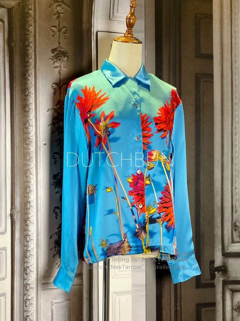 Dries Van Noten Dries Van Noten size:38 Blue silk shirt Size M / US 6-8 / IT 42-44 - 2 Thumbnail