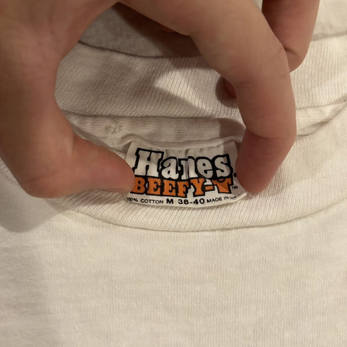 Hanes F-1 Hanes Beefy Tee White Size S Size US S / EU 44-46 / 1 - 4 Thumbnail