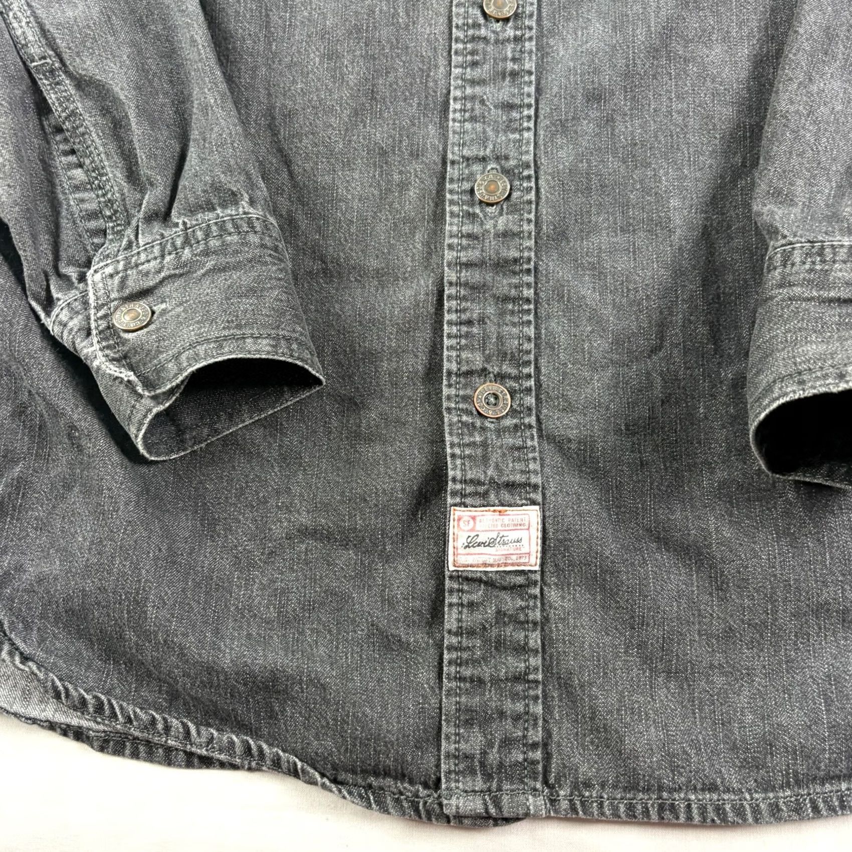 Levi's VINTAGE Levi's Shirt Men M Black Button Up Shacket Jean Harley Davidson Y2K Biker Motorcycle Size US M / EU 48-50 / 2 - 4 Thumbnail