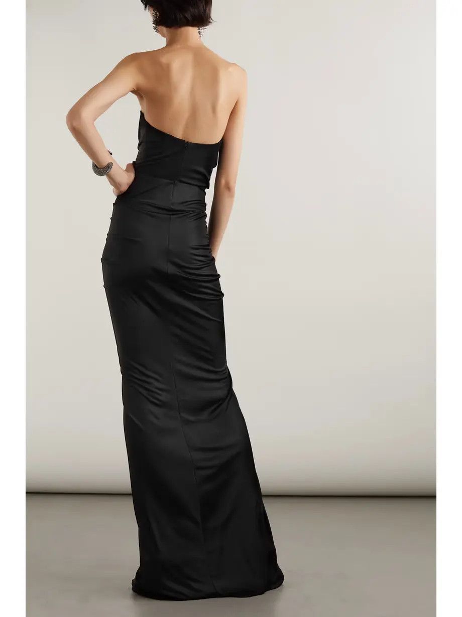 Saint Laurent Paris o1s1wg110125 740141 Cut-Out Bustier Dress Crepe Jersey Black Size M / US 6-8 / IT 42-44 - 4 Thumbnail