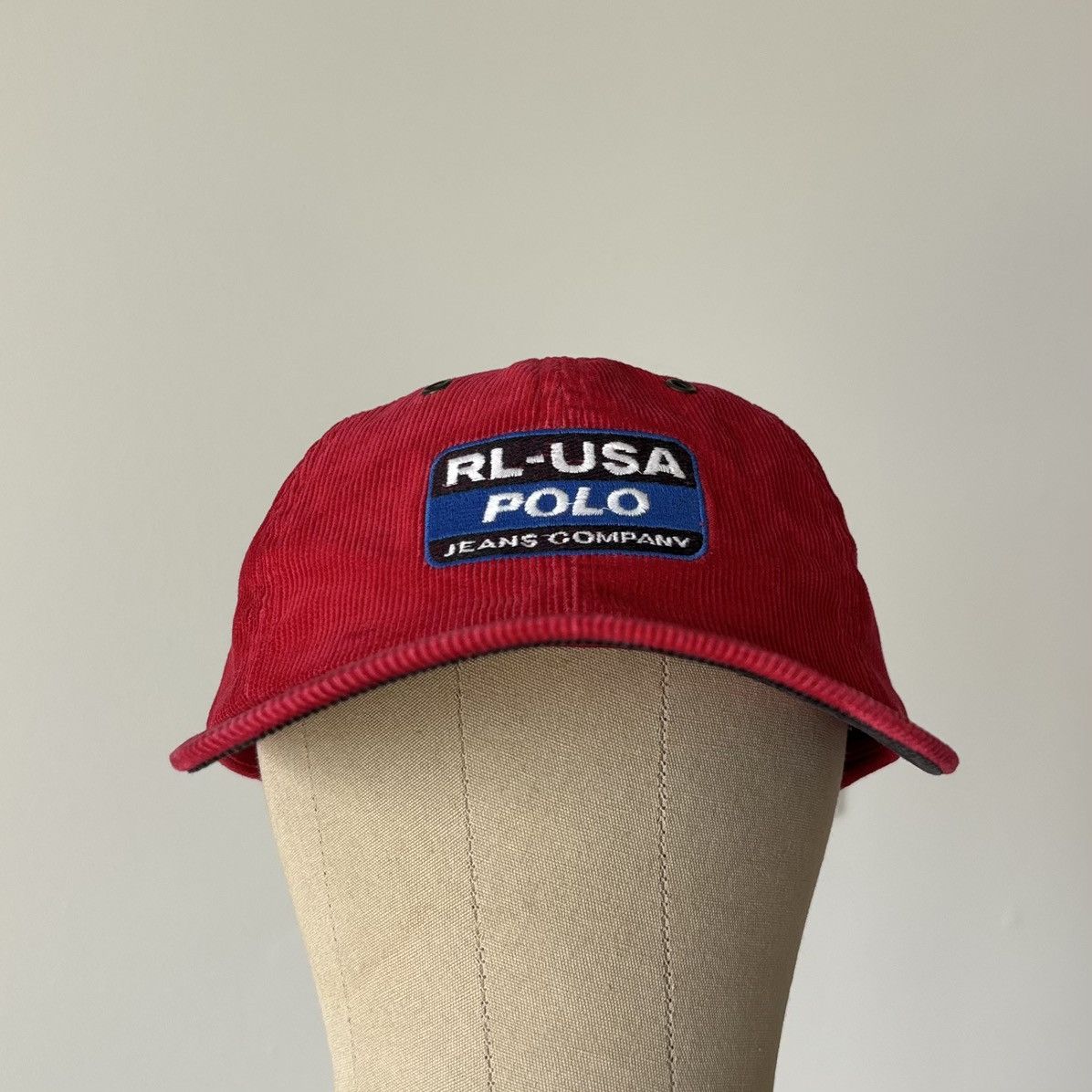 Polo Ralph Lauren Polo Jeans Corduroy Hat Spellout Patch Logo Leather Strap Size ONE SIZE - 1 Thumbnail