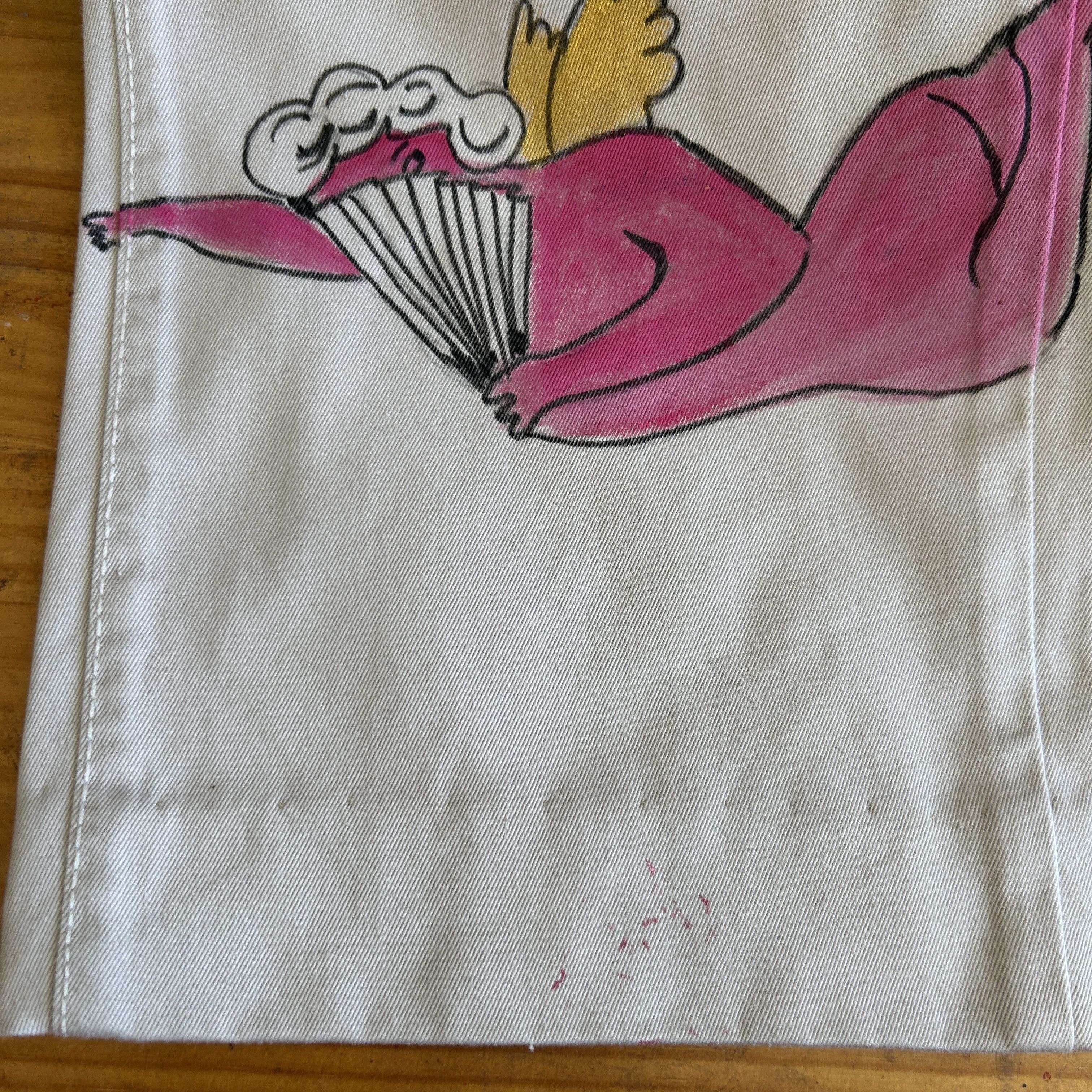 Custommade Hand-Painted Angels Cotton Trousers Size 30" / US 8 / IT 44 - 17 Thumbnail