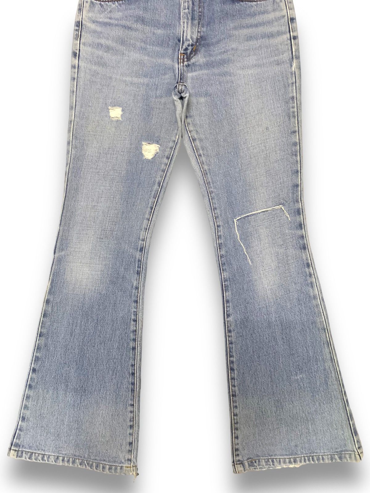 Edwin Vintage Edwin XJeans 400 Flared Bell Bottom Distressed Jeans Size US 28 / EU 44 - 9 Thumbnail