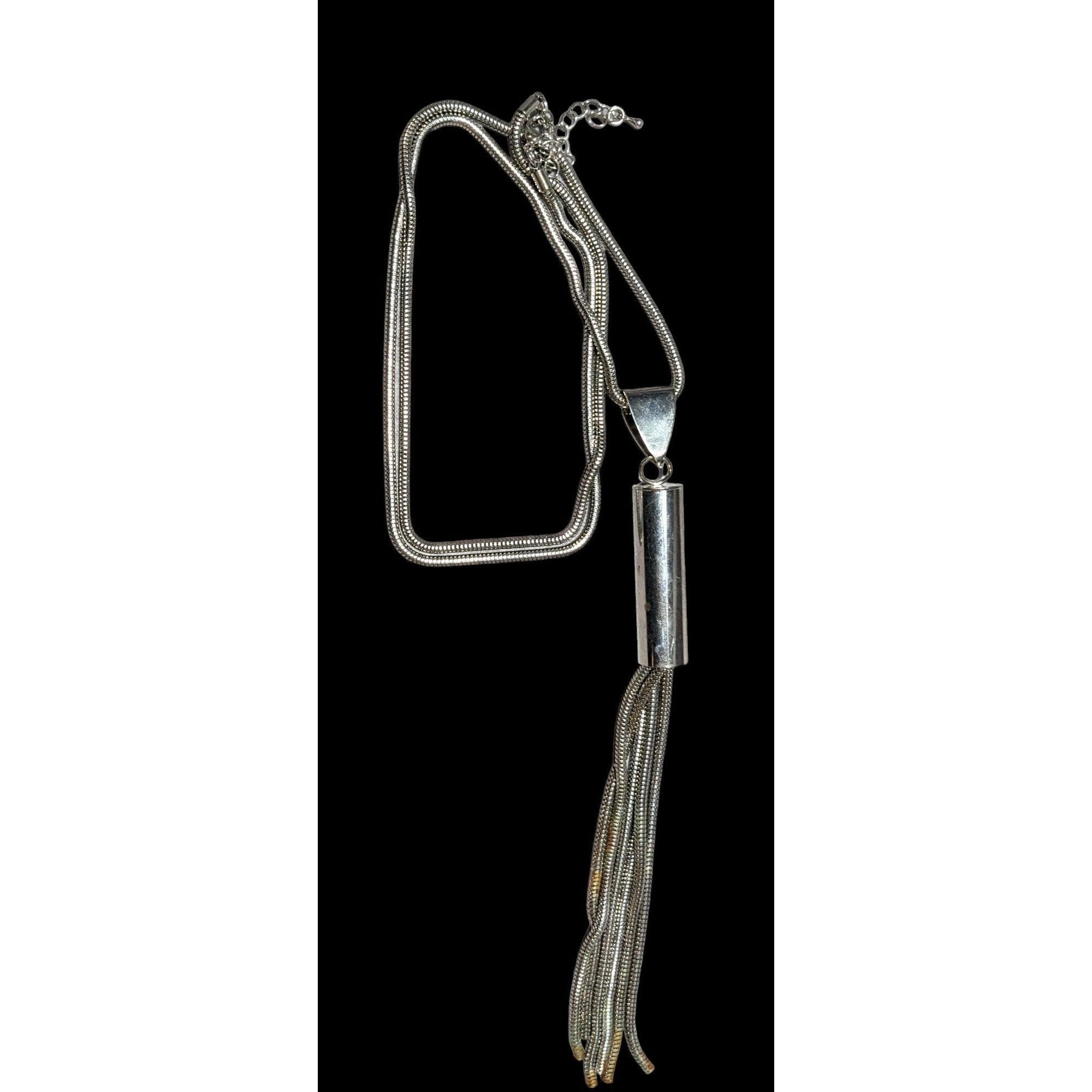 Other Large Modern Silver Chain Tassel Necklace Size ONE SIZE - 1 Thumbnail