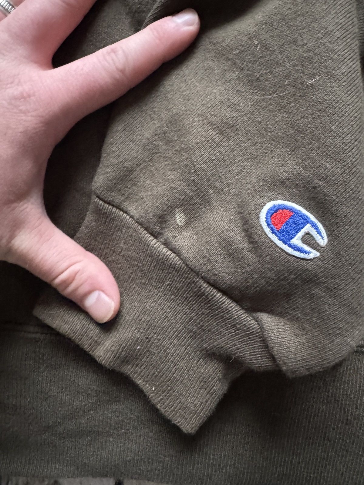 Champion Vintage 90s Champion Olive Green/Brown Sweatshirt XL Size US XL / EU 56 / 4 - 7 Thumbnail