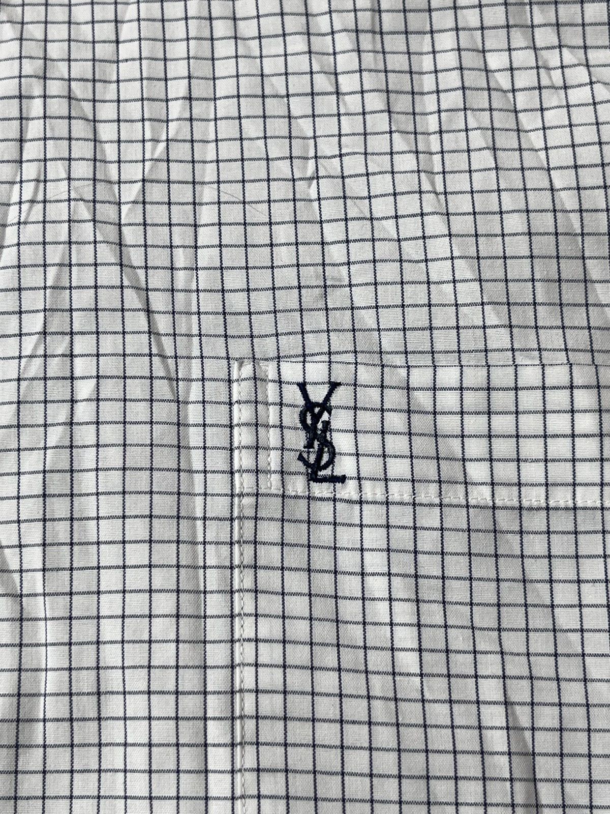 Yves Saint Laurent 🔥90's YSL Old Money Checkered Boxy Summer Shirt Y2K Size US L / EU 52-54 / 3 - 3 Thumbnail