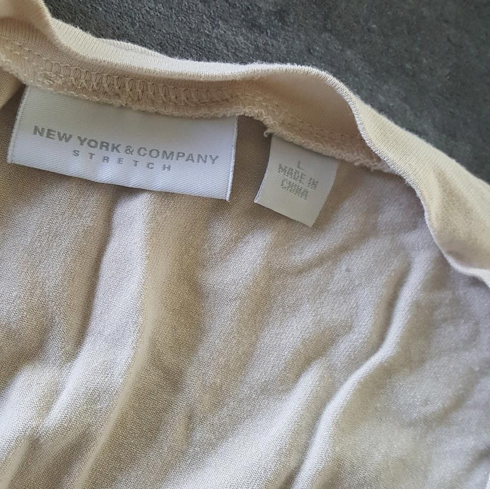 Designer Nude Ruched Vneck NY&C 3/4 Sleeve Size L / US 10 / IT 46 - 3 Thumbnail