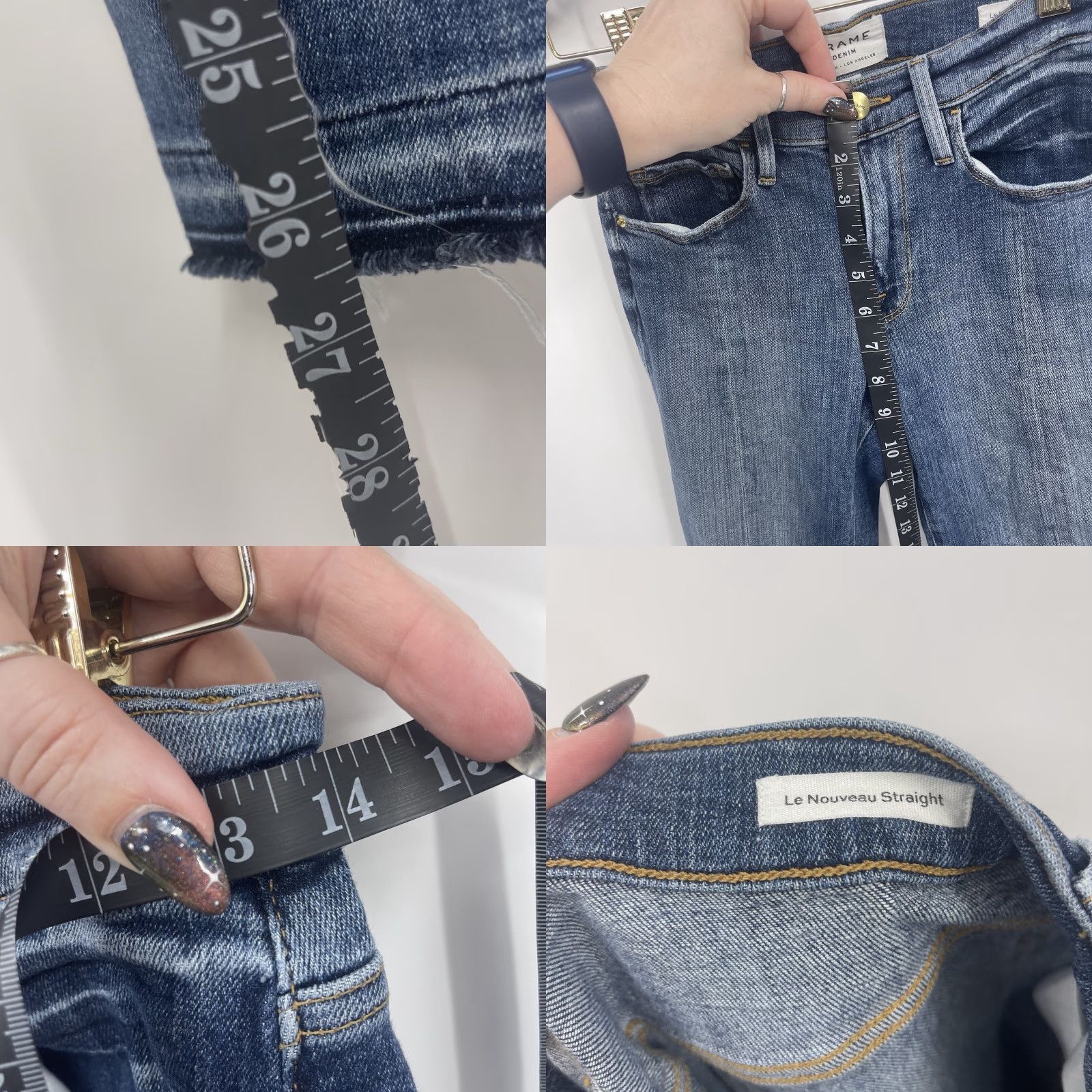 Frame Frame Denim Le Nouveau Jeans Womens 25 Straight Split Hem High y2k Boho READ Size 42" / US 20 - 9 Thumbnail