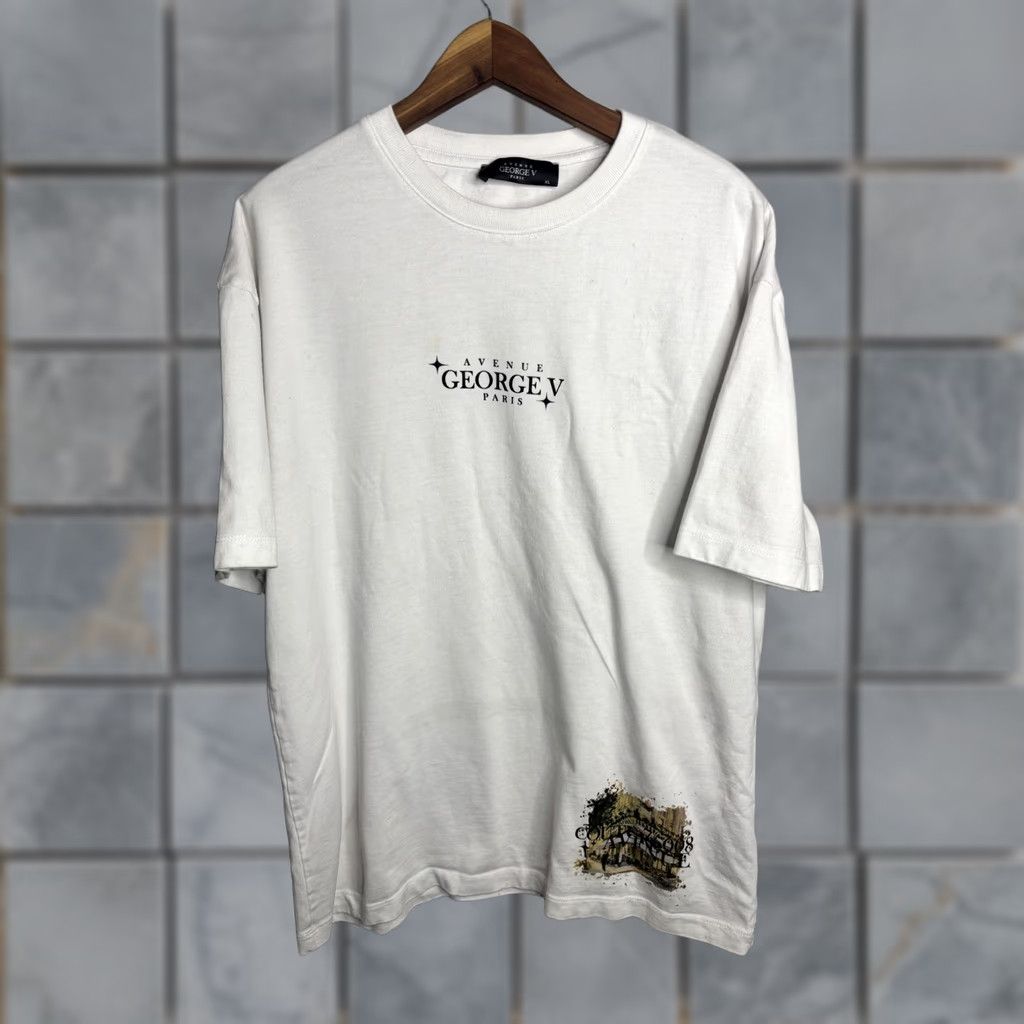 Avenue Avenue George V Paris Shirt Mens XL White Graphic Tee Couture 75008 Streetwear Size US XL / EU 56 / 4 - 1 Thumbnail