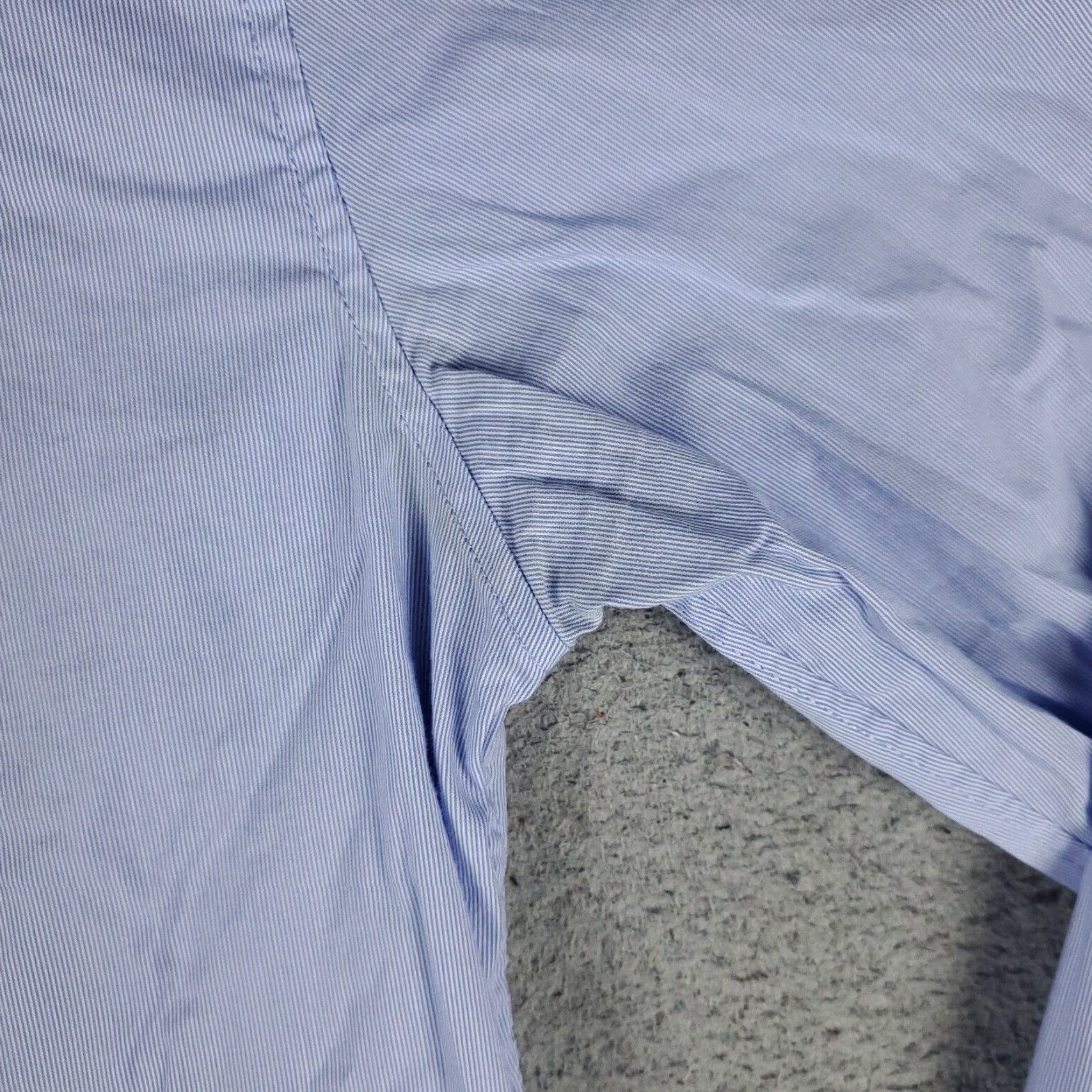 John Varvatos VINTAGE John Varvatos Dress Shirt Men Size 15 Blue Cotton Classic Modern Business Casual Formal Size 40R - 4 Thumbnail