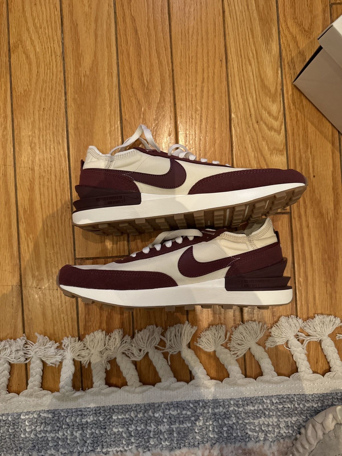 Nike Nike Waffle One SE ‘Coconut Milk Night Maroon’ Size US 8.5 / EU 41-42 - 2 Thumbnail