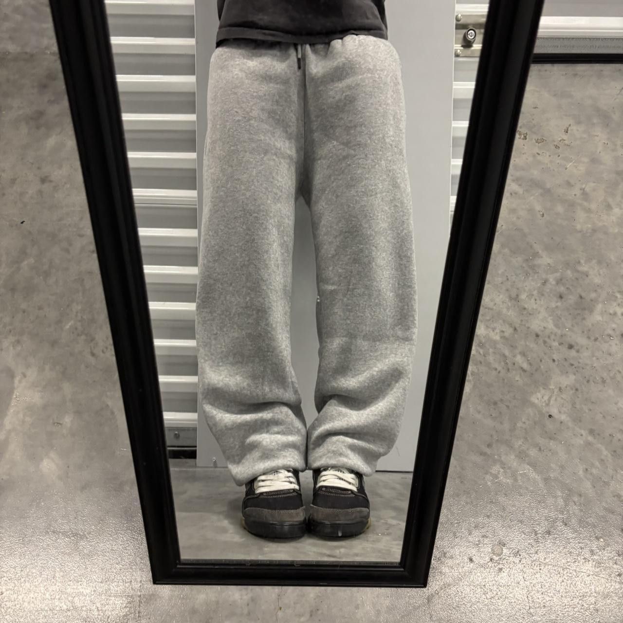 Japanese Brand × Vintage Crazy Vintage Y2K/2000s Light Grey Essential Sweatpants! Size US 32 / EU 48 - 1 Thumbnail