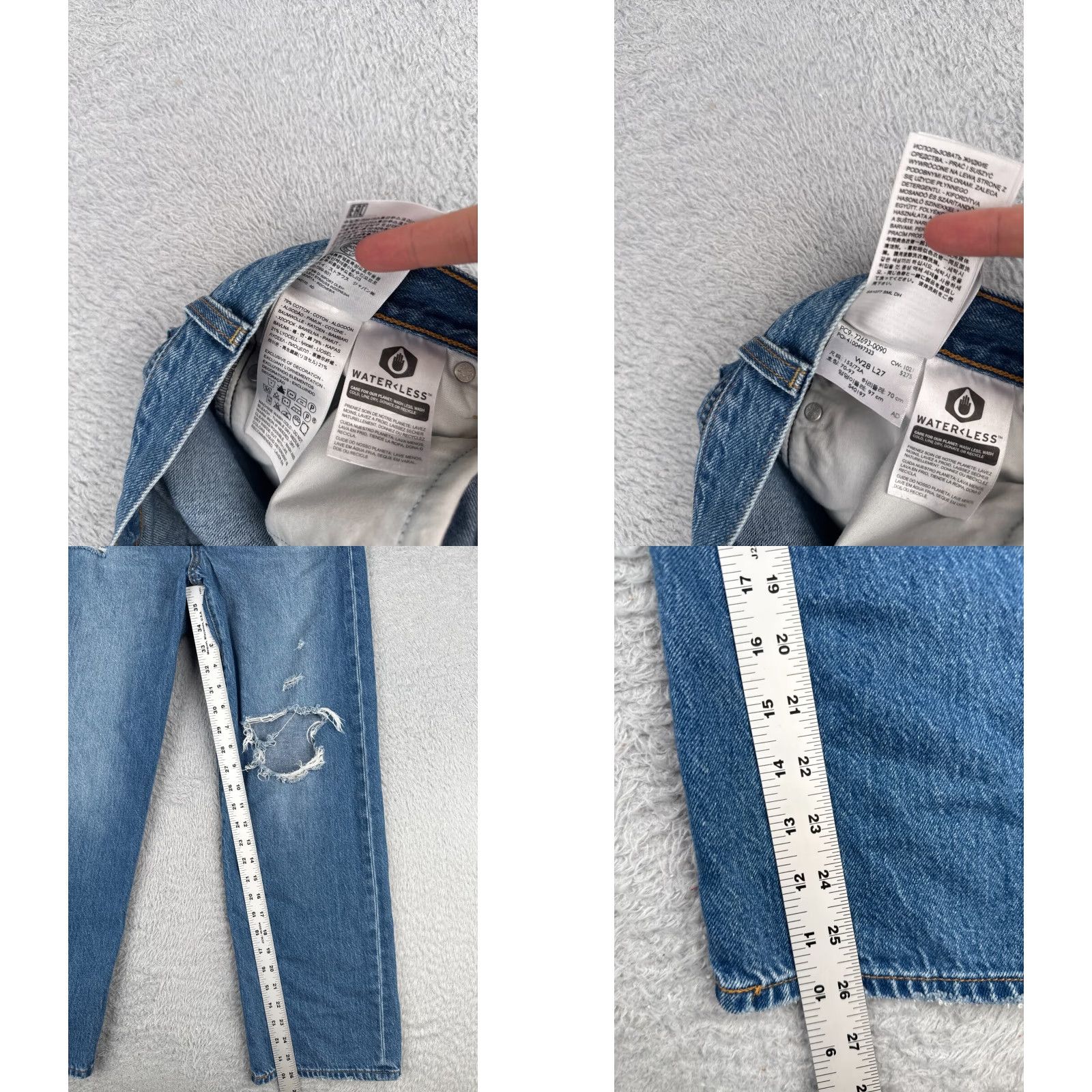 Levi's Levis Premium Jeans Women 28 Blue Big E Ribcage Straight Ankle Cotton 28x27 Size 28" / US 6 / IT 42 - 8 Thumbnail