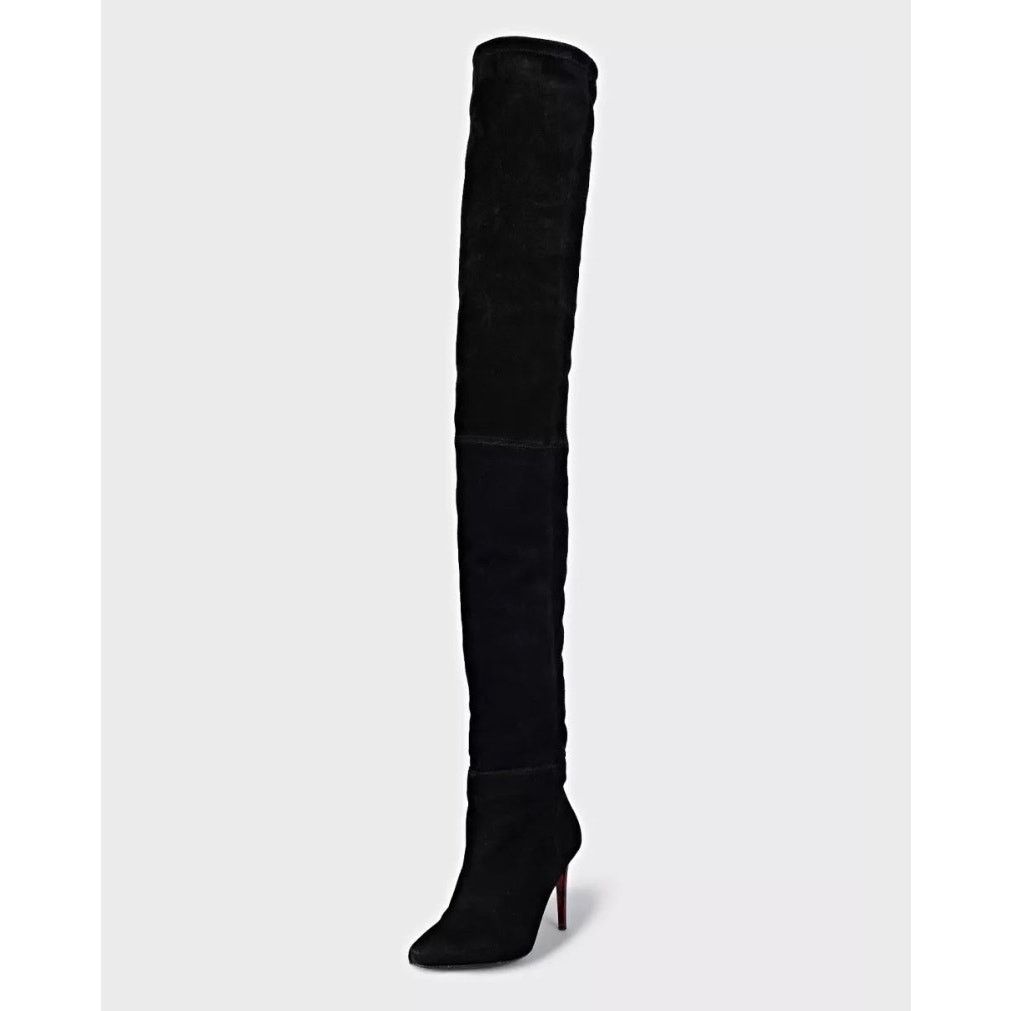 Balmain Balmain x H&M Black Suede Over-the-Knee Boots - Size 39 Size US 8 / IT 38 - 3 Thumbnail