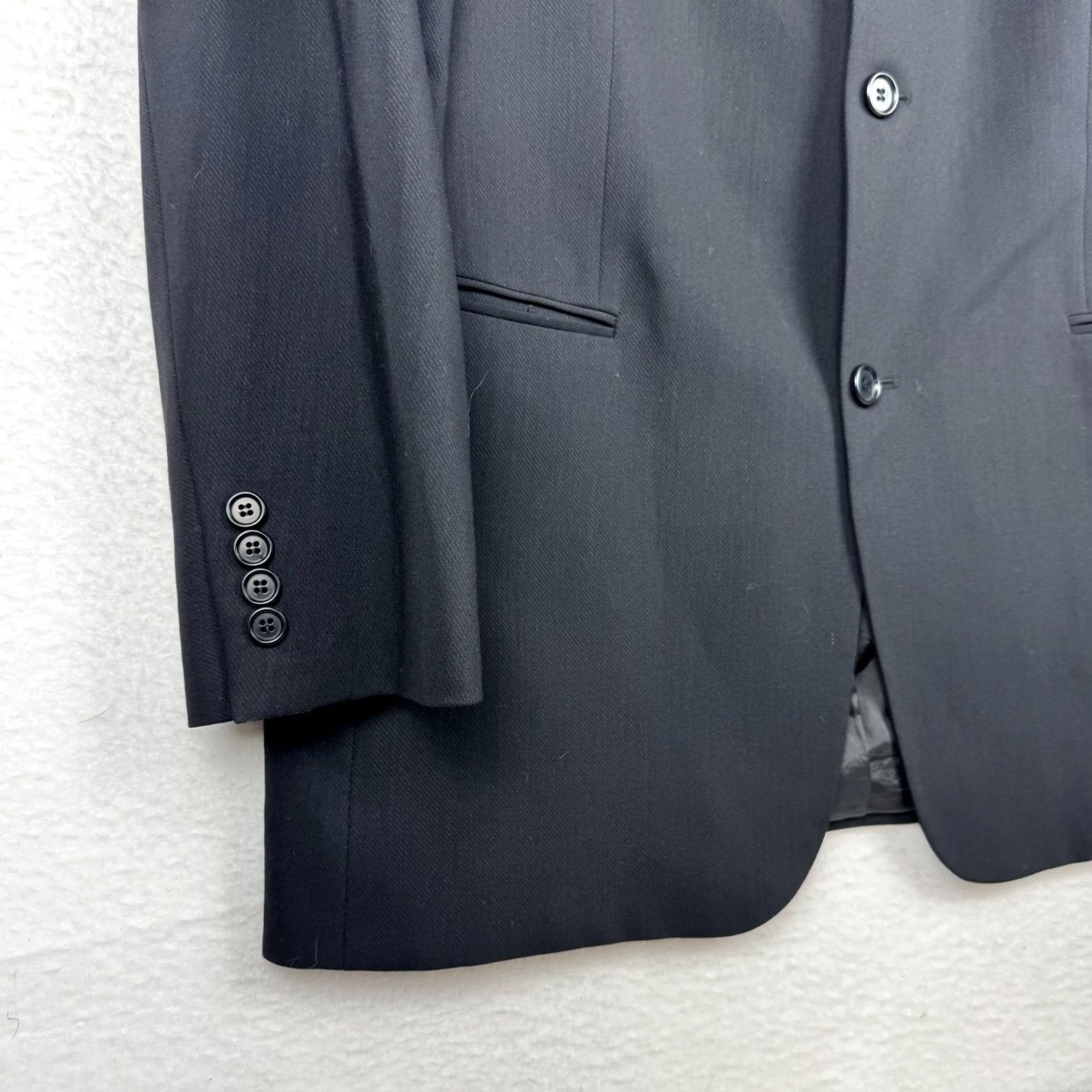 Hugo Boss VINTAGE BOSS by Hugo Boss Mens 42L Einstein Wool Black Suit Coat Blazer Jacket USA Size 42R - 2 Thumbnail
