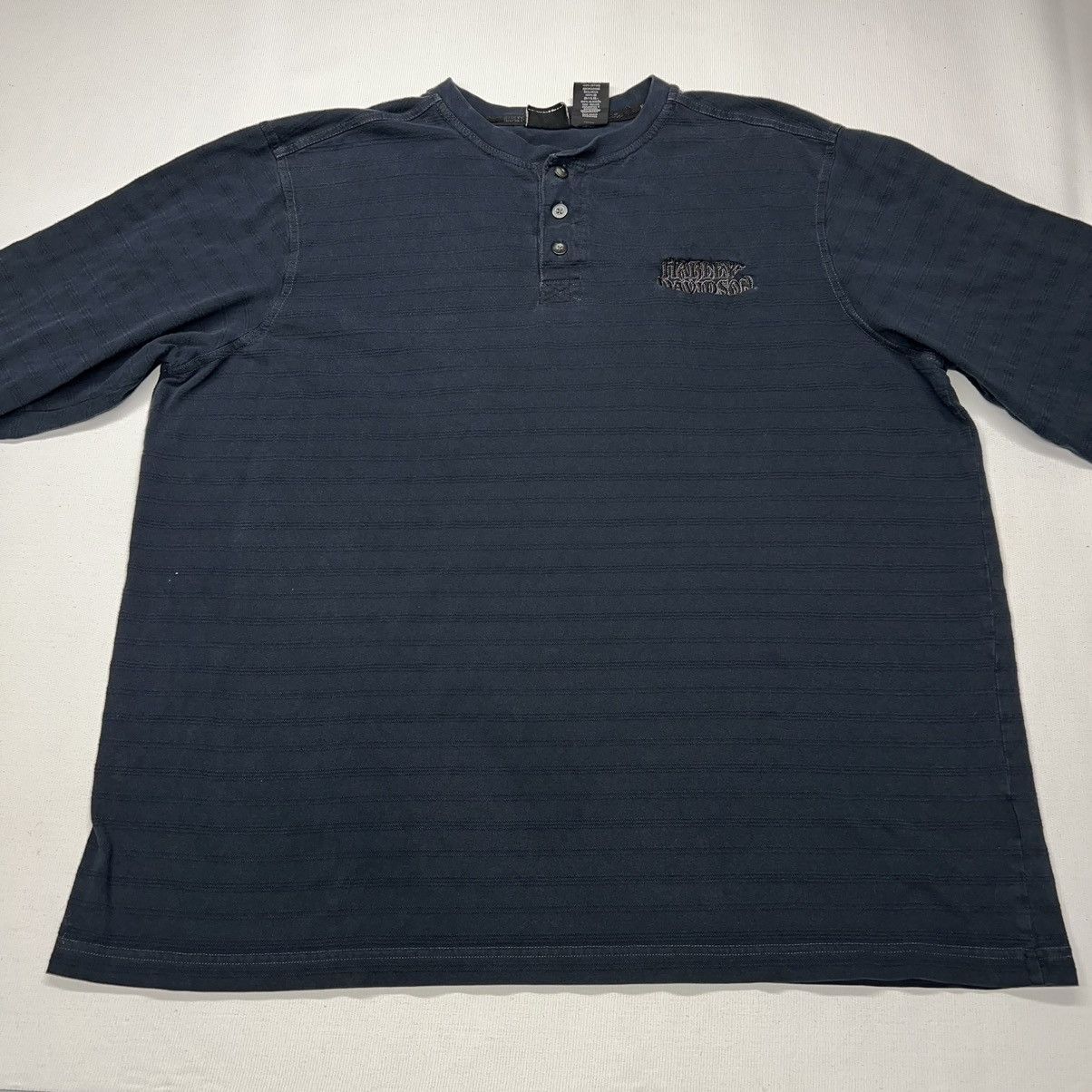 Harley Davidson Harley Davidson Tee Shirt Black Long Sleeve Henley Skull Size US XXL / EU 58 / 5 - 3 Thumbnail