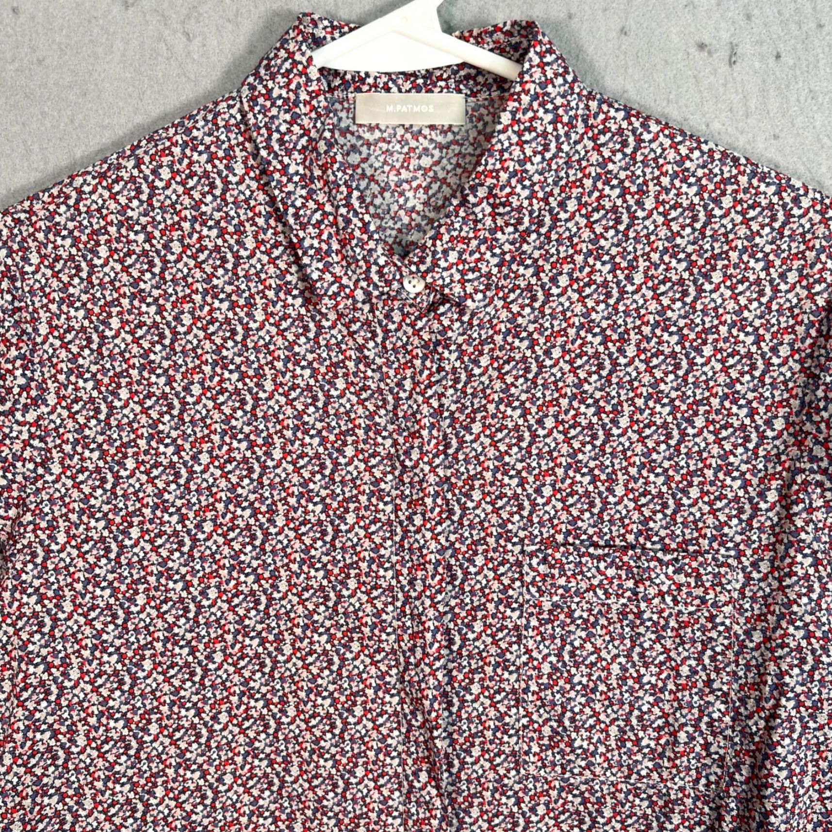 Vintage VINTAGE M.Patmos Womens Floral Button-Down Shirt XS Red White Blue Cotton Shirt Womens XS Size XS / US 0-2 / IT 36-38 - 4 Thumbnail