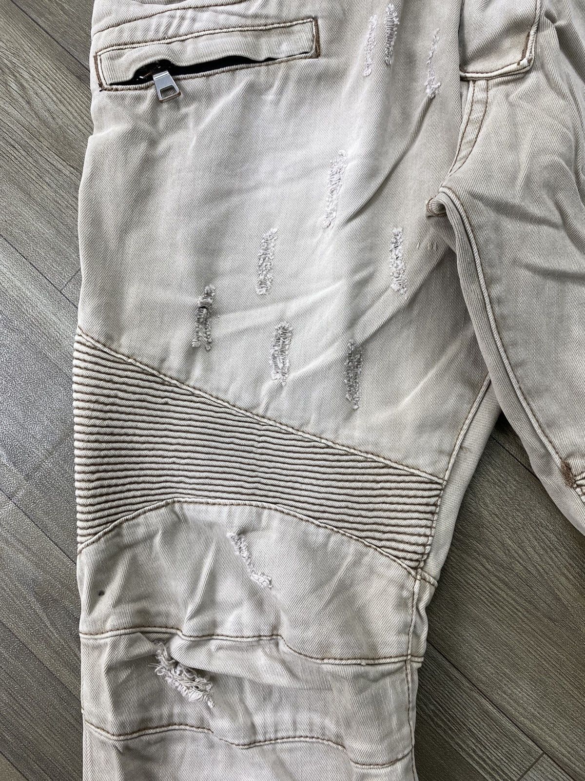Balmain Vintage Balmain Distressed Bikers Pants Luxury Size US 32 / EU 48 - 6 Thumbnail