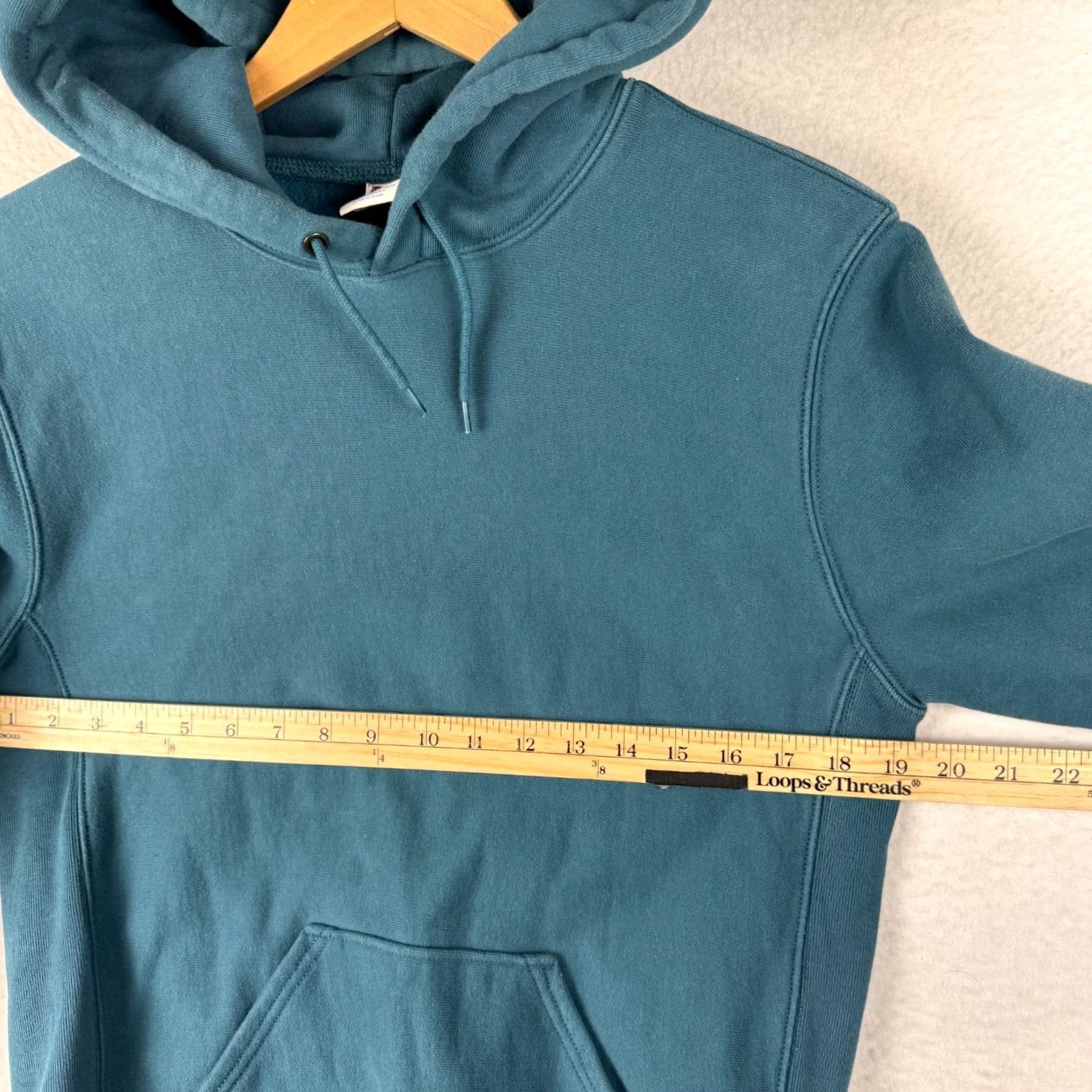 J.Crew VINTAGE J.CREW Hoodie Mens XS Teal Thick Heavyweight Pullover Jacket Fleece Cotton Long Sleeve Size US XS / EU 42 / 0 - 7 Thumbnail