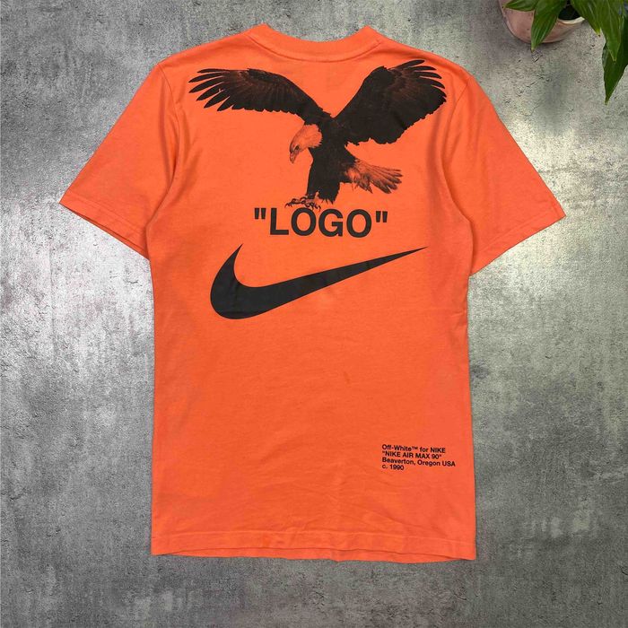 Nike off store white orange tee