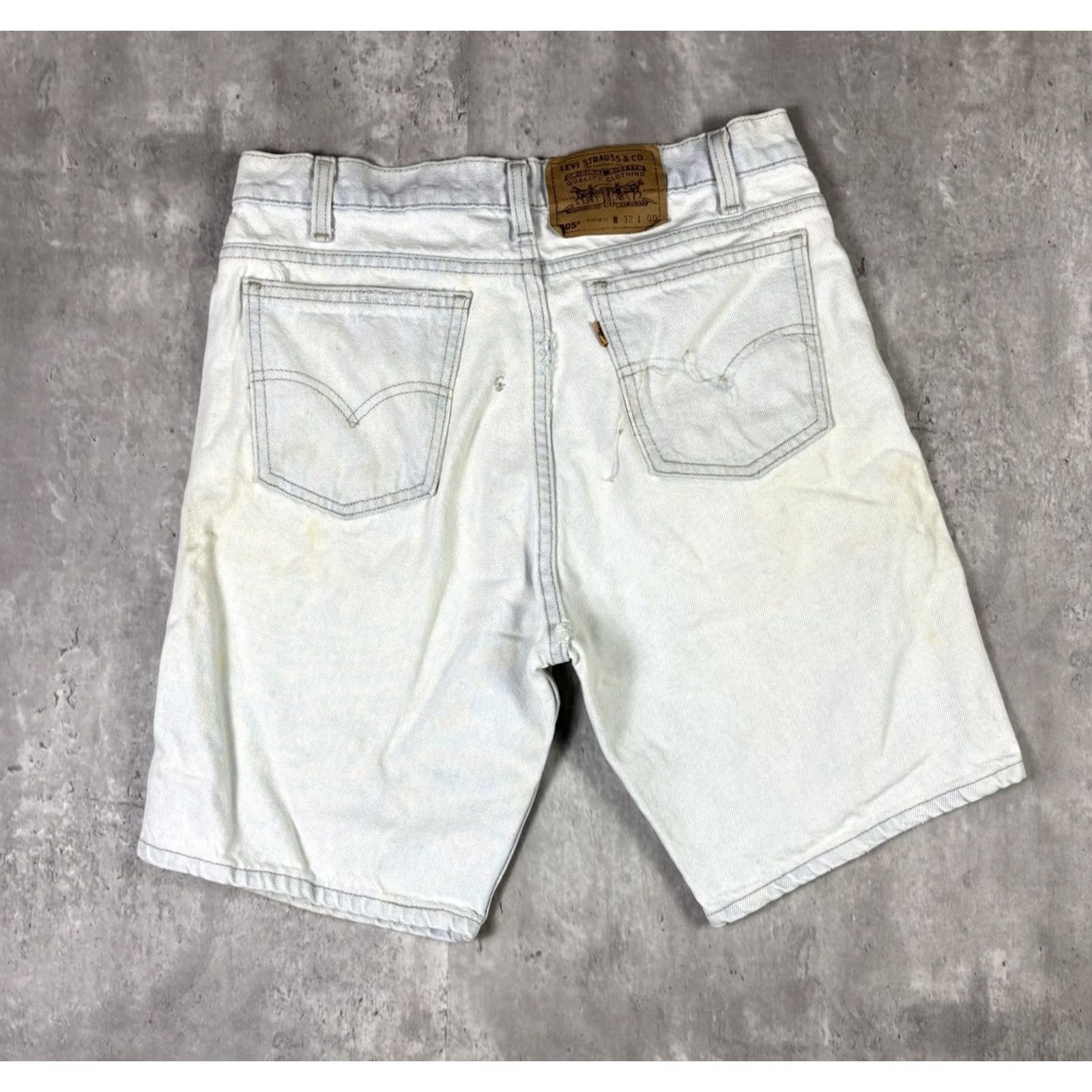 Levi's VINTAGE Levi's 505 Blue Light Wash Bermuda Shorts Mens 30 90s USA Tan Orange Tab Casual Jorts denim Size US 30 / EU 46 - 2 Thumbnail